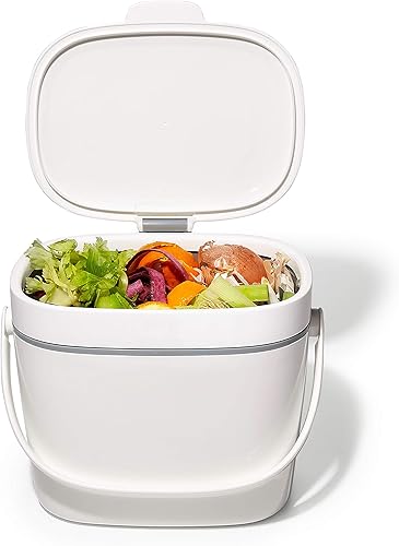 Miniatura 11 de OXO OXO Good Grips - Cubo de basura para compost (1,75 galones6,62 L)., BlancoGris