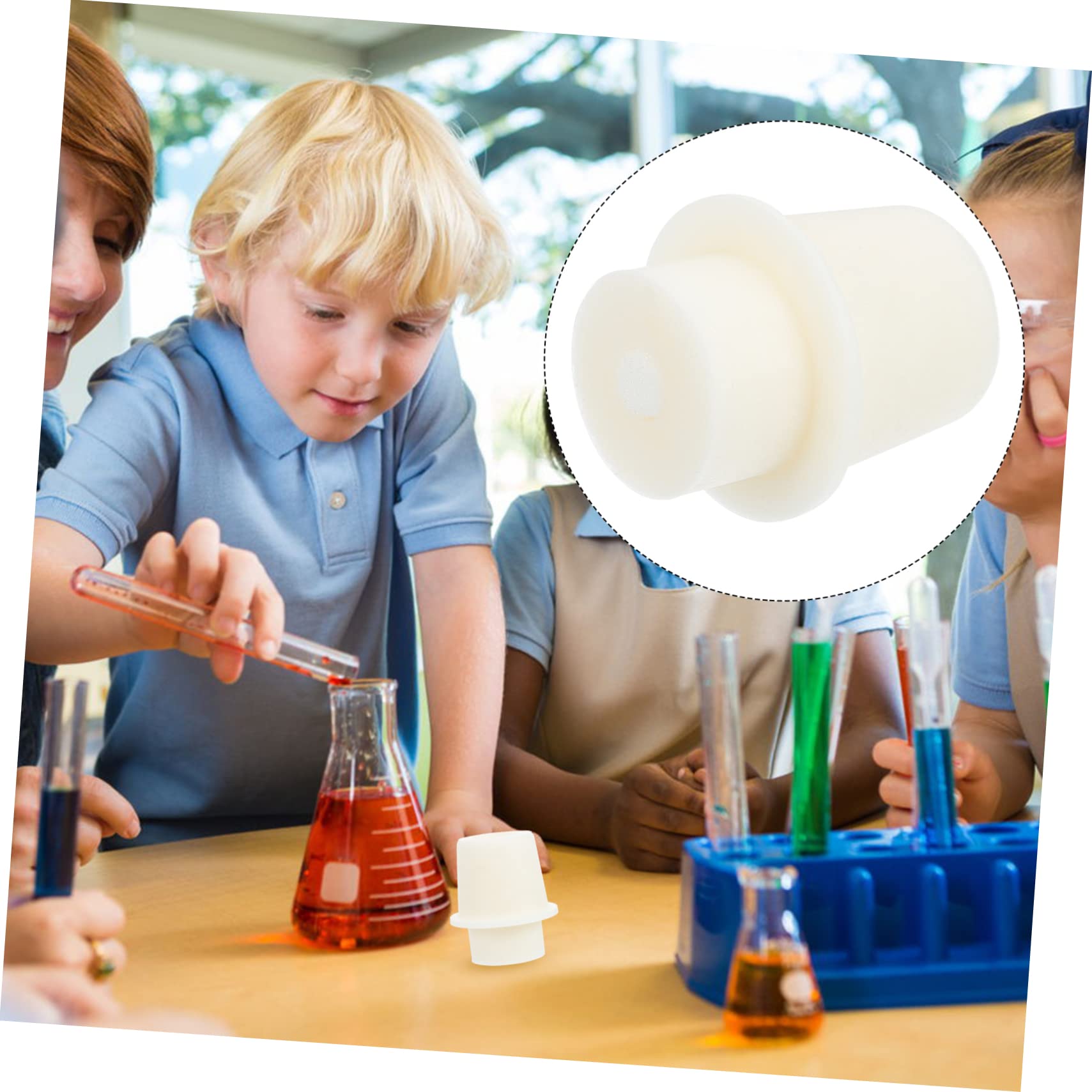 KICHOUSE Silicone Test Tube Plugs Flask Plugs Laboratory Sealing Tools Save Labor Easy to Use
