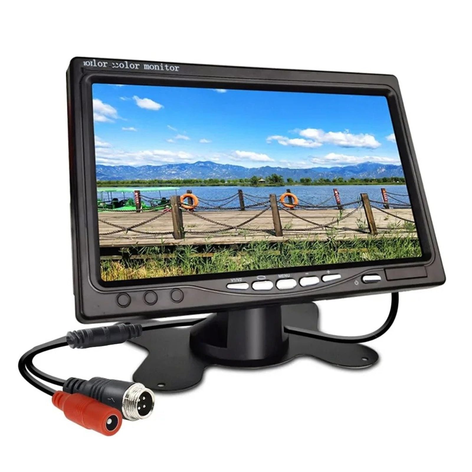 Cámara Reversa con Monitor Visión Trasera A Color LCD 7", 12 V/24 V CVBS para Autobuses Camiones Autocaravanas Remolques Camionetas. Cámara Trasera