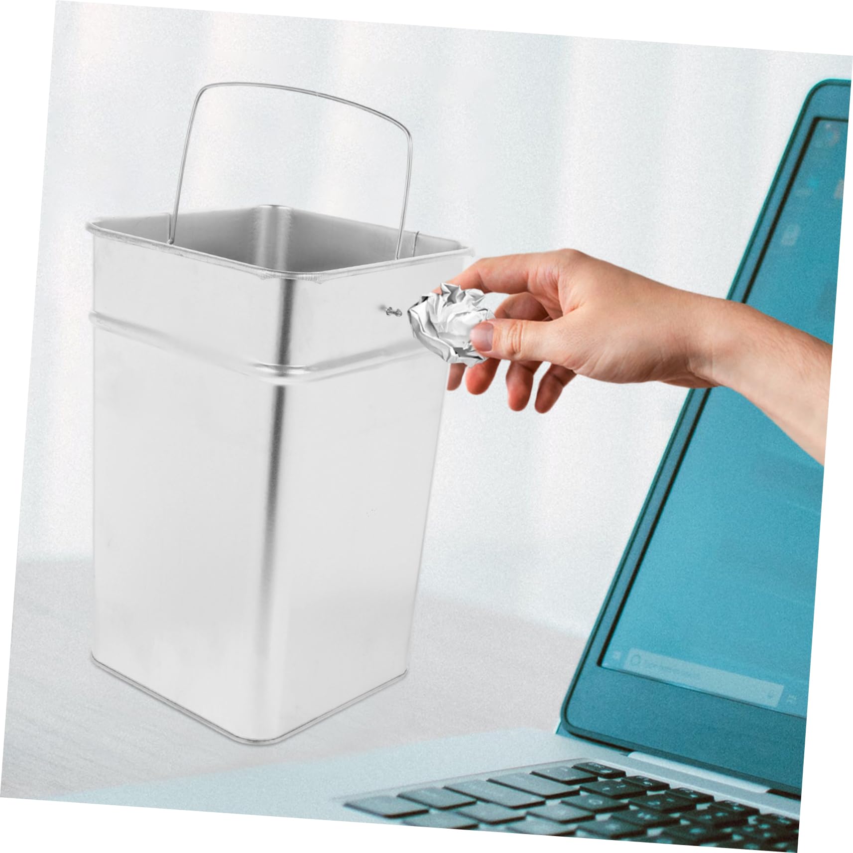 FONDOTIN Stainless Steel Trash Can Large Outdoor Metal Trash Bin Rv Garbage Can Easy-Clean Bucket