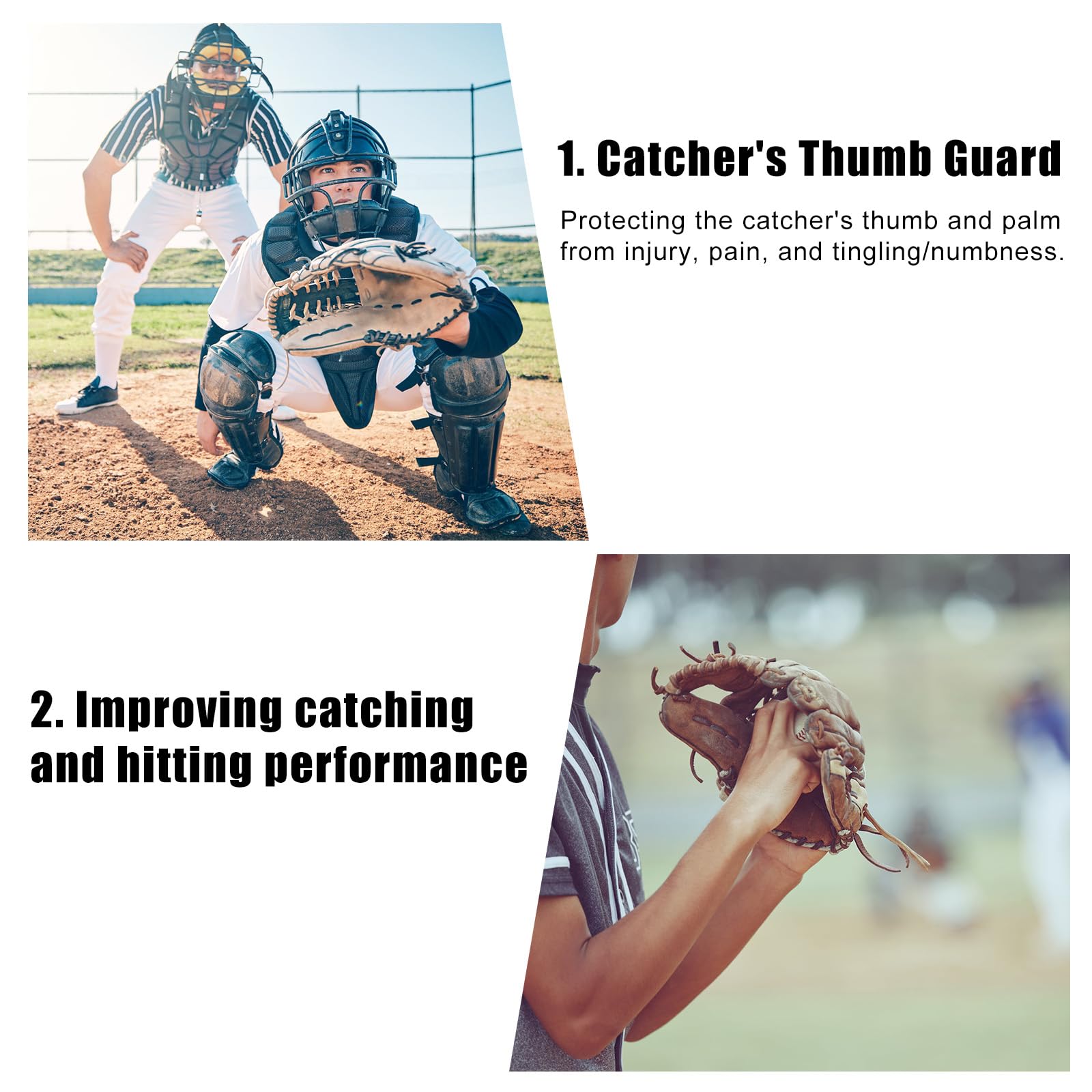 Protège-pouce pour baseball et softball, protection en silicone pour jeunes, accessoire de rembourrage, aide à l'entraînement pour réduire la douleur et prévenir les blessures à la main (taille M Protège-pouce pour baseball et softball, protection en silicone pour jeunes, accessoire de rembourrage, aide à l'entraînement pour réduire la douleur et prévenir les blessures à la main (taille M