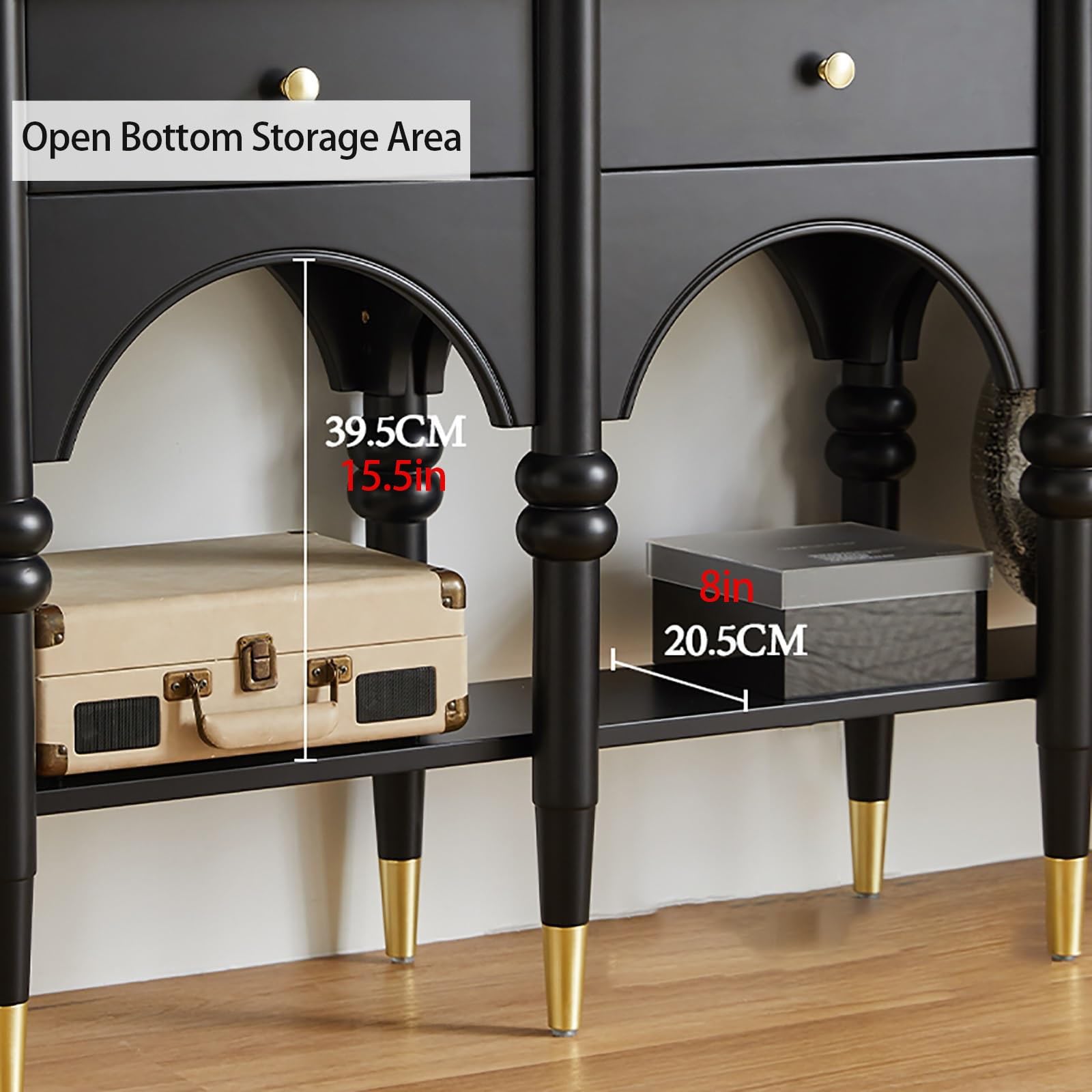 Konsola 2-poziomowa z szufladami, stolik wejściowy z litego drewna, wąski stolik boczny z dolnym schowkiem, stoły do przedpokoju (Wit,120 cm/47,2 cala)