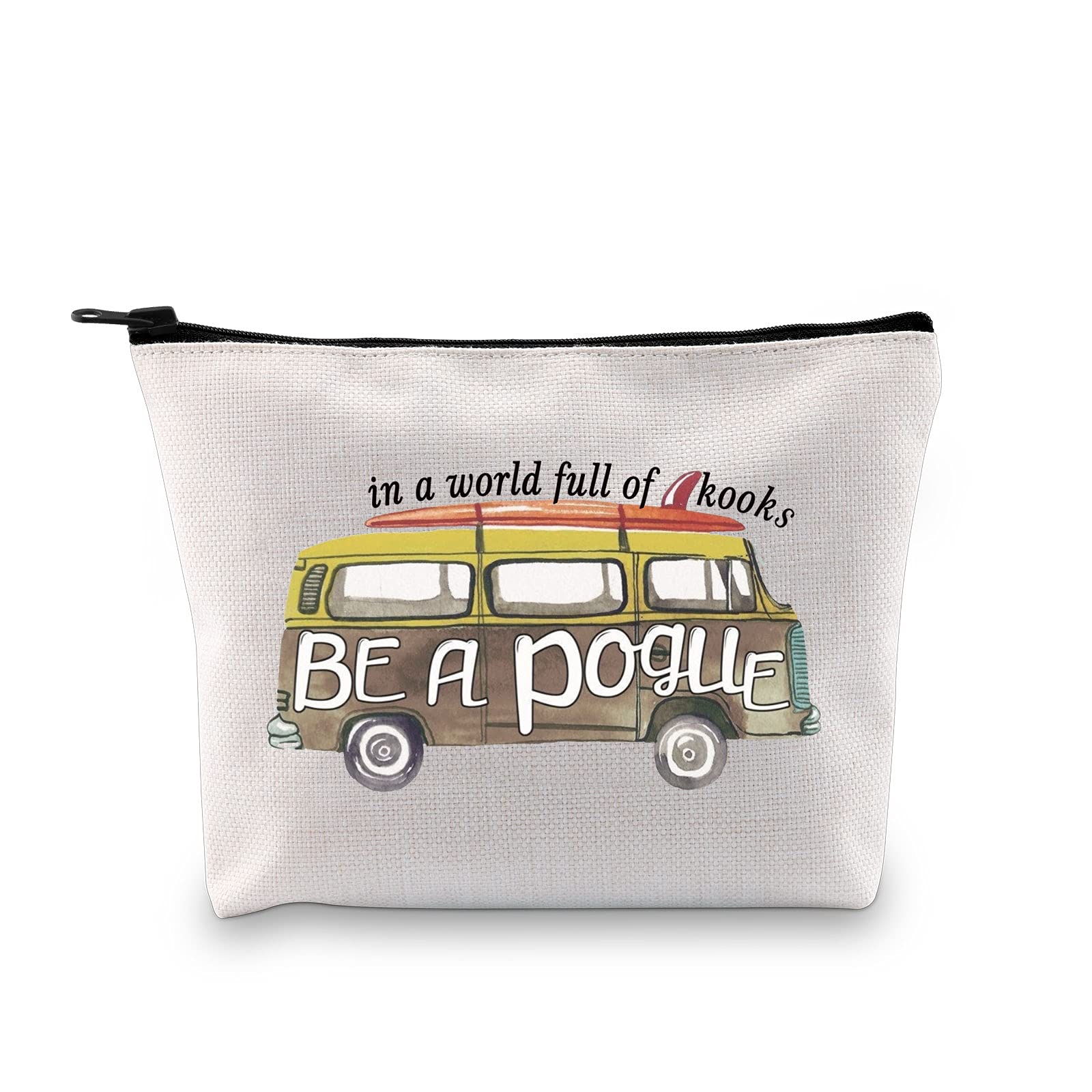 GJTIM OBX Inspired Surf Van Travel Zipper Pouch In A World Full of Kooks Be A Pouge Makeup Bag