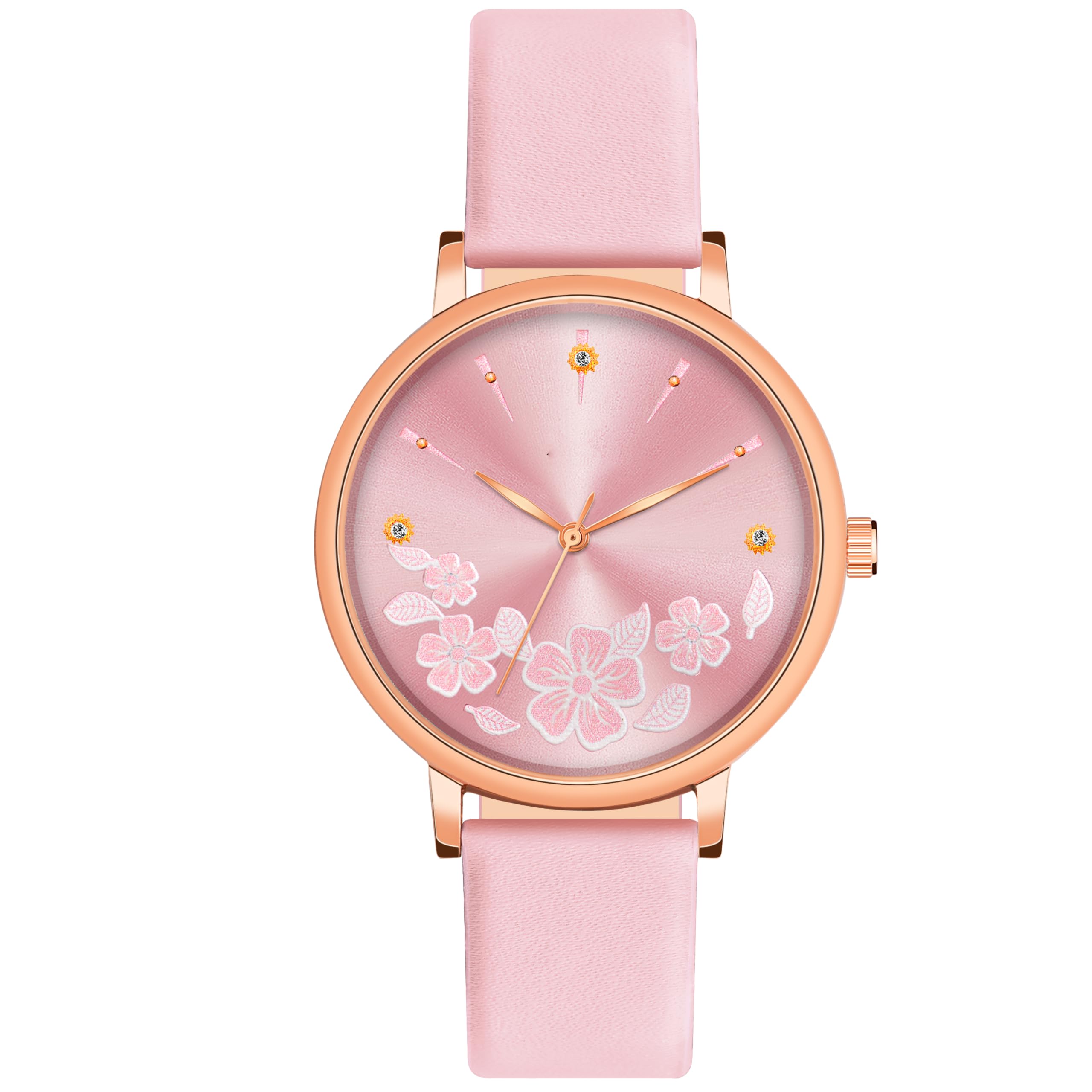 Women's Classic Butterfly Dial Analog Watch with Leather Strap-image-18