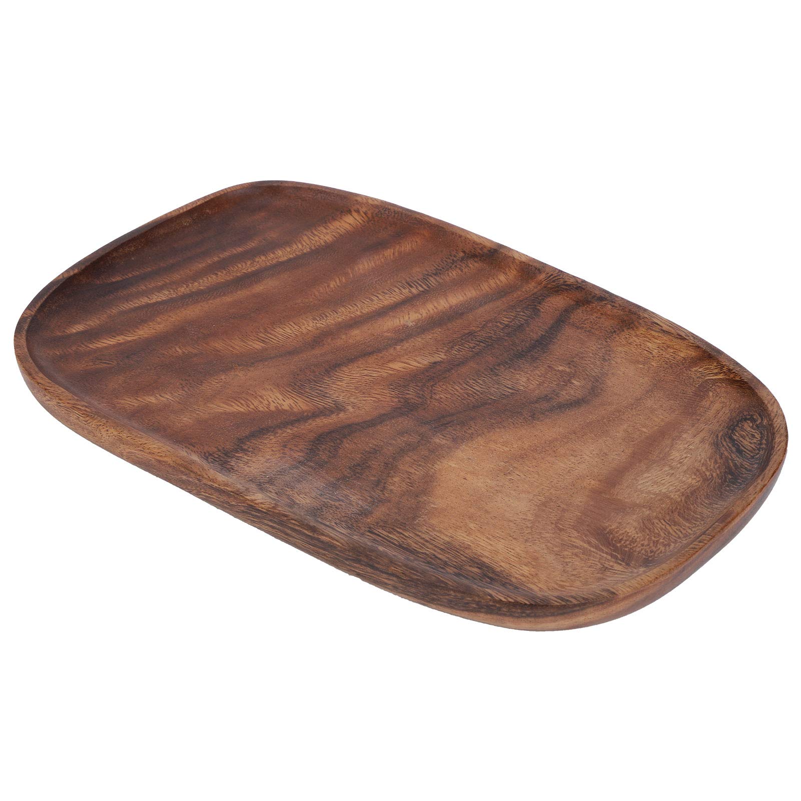 Salaty Serving Tray, Wood Tray Decorative Tray Small Serving Tray Coffee Table Tray(30 * 20 Acacia wood shaped plate)