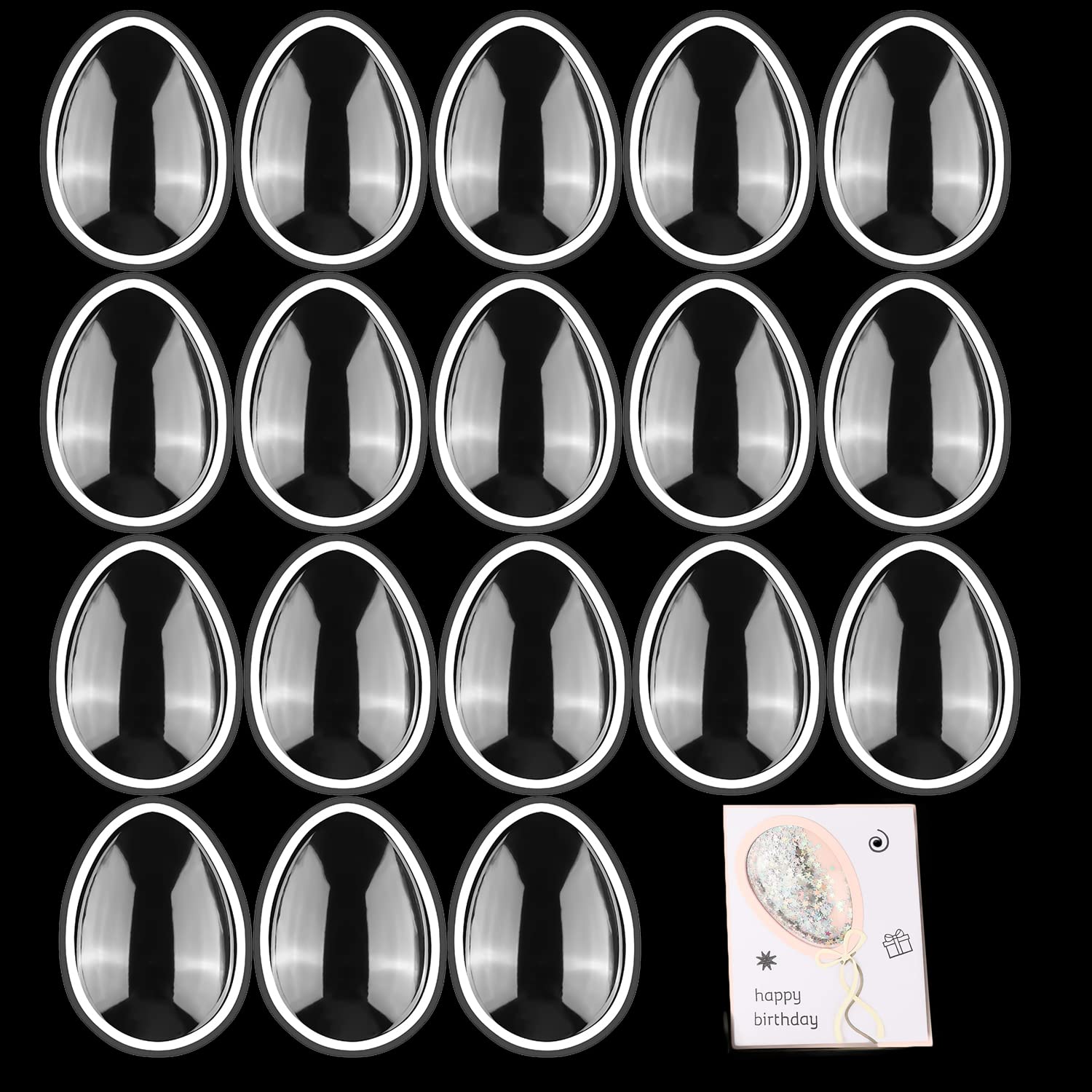 BAOFALI 20Pcs Easter Egg/Balloon Dimensional Shaker Sizes 2"x 3" Diameter for Card Making Cards,Plastic Clear Puffy Shaker Covers Shaker Window Blister Paper Crafting Card Making Arts Projects Crafts