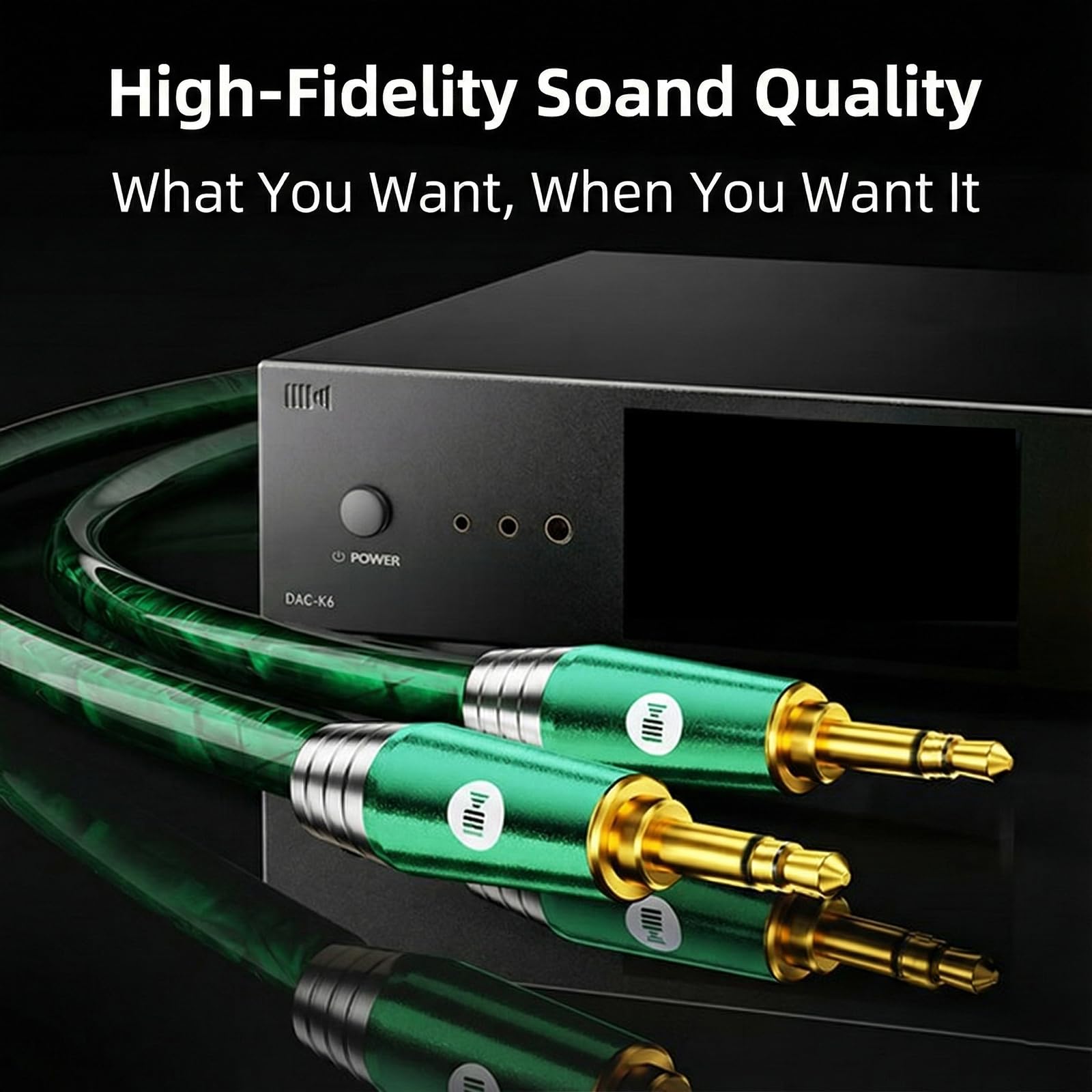 Cavo audio placcato in argento da 3,5 mm maschio a maschio, per un audio surround coinvolgente, dispositivi di interfaccia da 3,5 mm per studio, mixer, microfono, cuffie, altoparlanti
