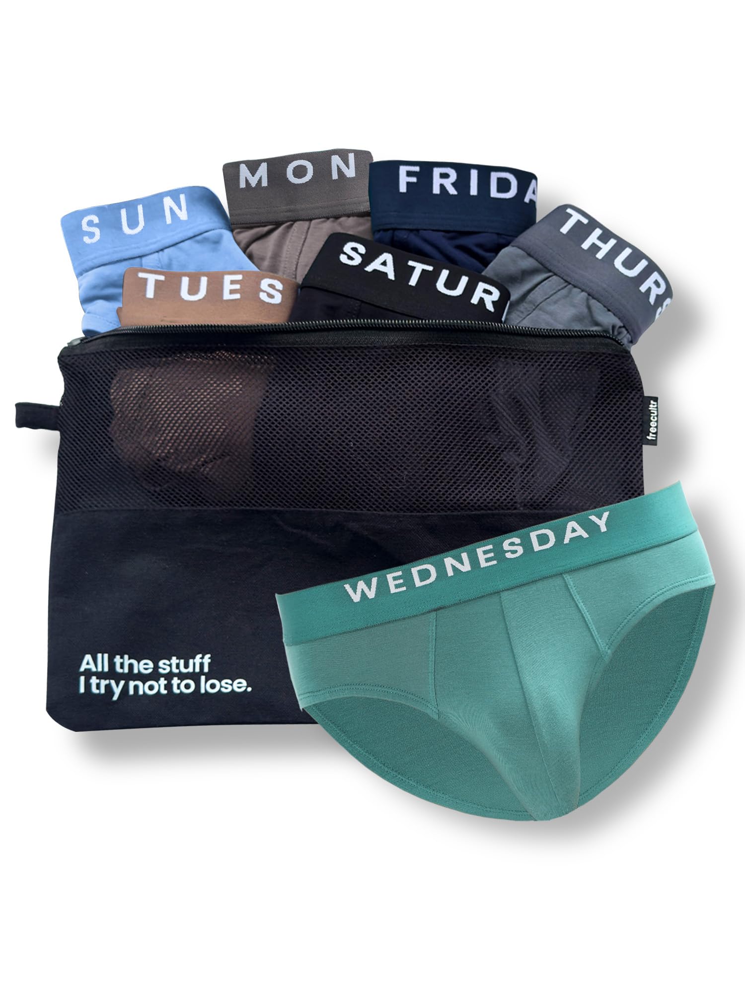 freecultr Air Micro Modal Men's Brief | Pack of 7 (Monday to Sunday Combo) | Soft, Stretchable, Anti-Odour Fabric | Unique Colors | Comfortable Waistband-picture-11