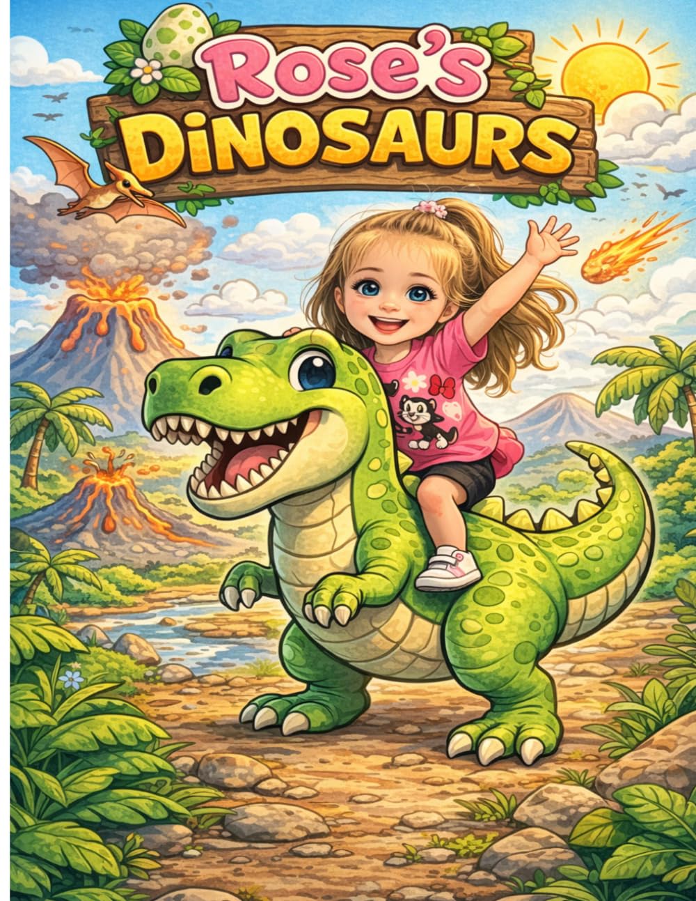 Rose’s Dinosaurs Coloring Book: Cute and Fun Dinosaur Coloring Pages for Toddlers Ages 2–5