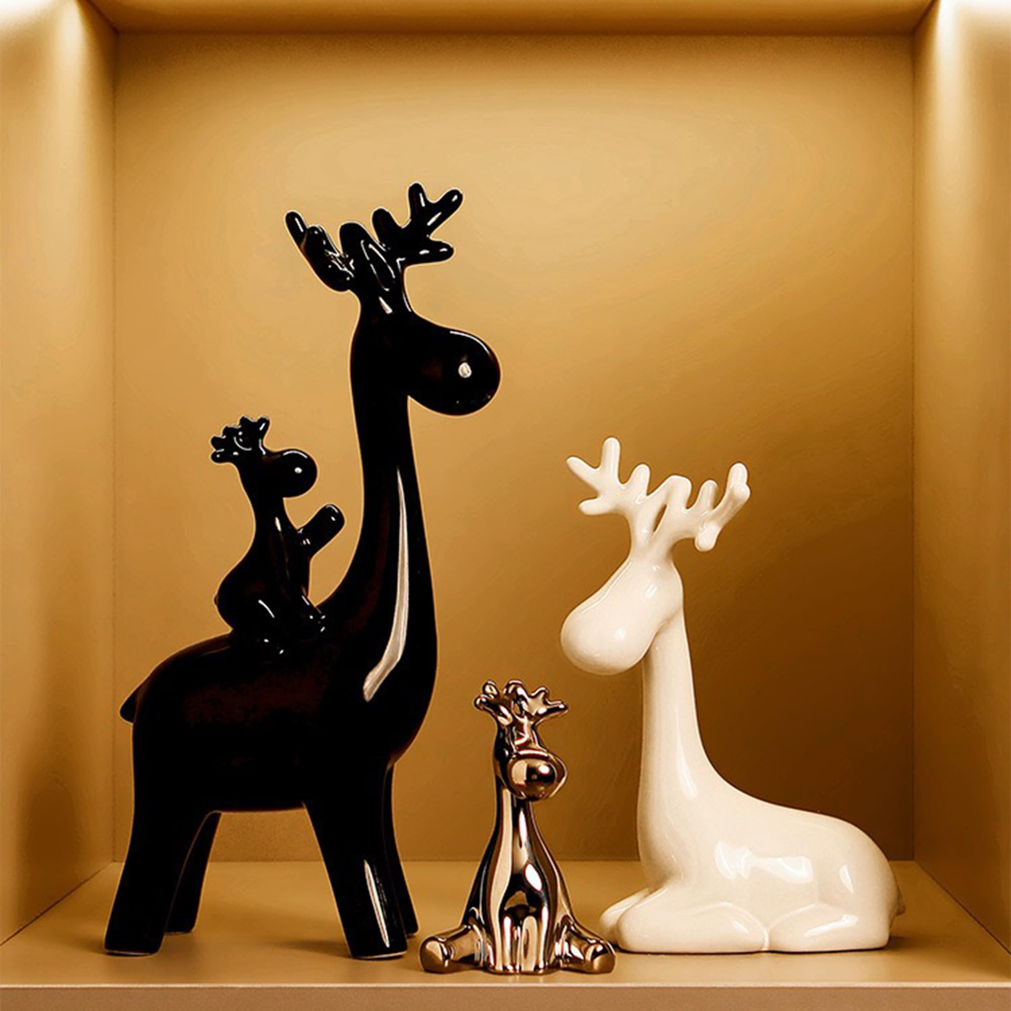 Amazon｜モダンセラミック装飾像 鹿 ホームデコレーション リビング