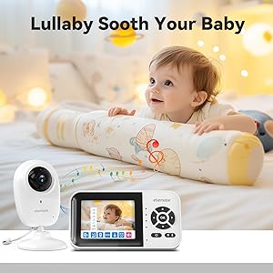 ebemate WiFi Video Baby Monitor with 2 Camera,2.8" Display with 1500Ft Long Range,WiFi On/Off,1080P No Glow Night Vision,2-Way Talk Baby Cam Monitoring EBS28-2