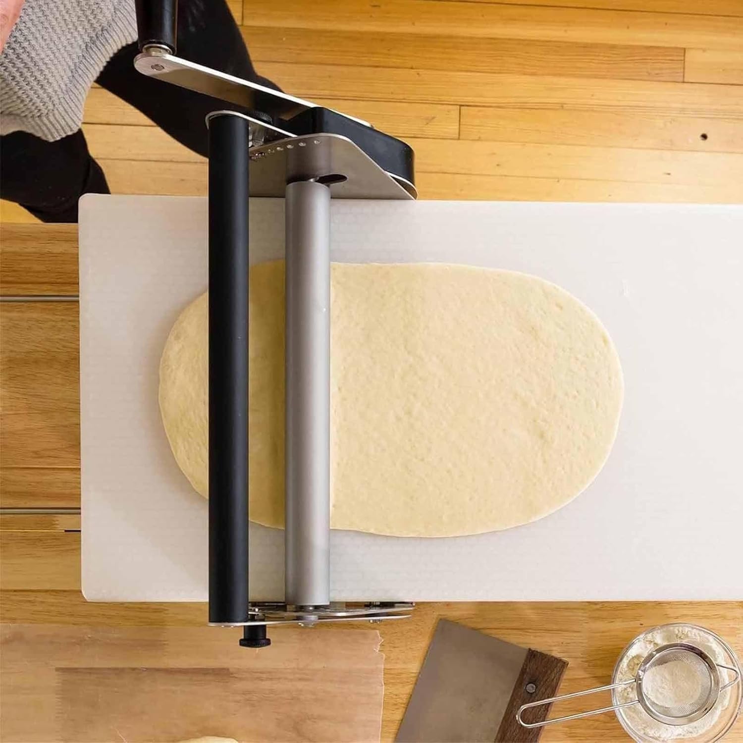 Sfogliatrice Pasticceria, Sfogliatrice Pasticceria Manuale Pieghevole, Sfogliatrice Pasticceria Manuale In Acciaio Inox Per Pizza Perfetta, Croissant, Pasticceria, Fondente(300)