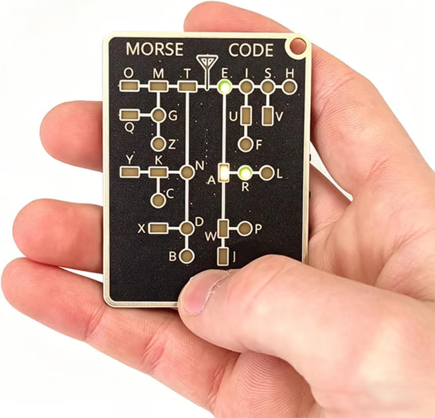 Morse Code Trainer Card Pro – Professional PCB Design with Interactive LEDs & Signal Buttons, Ideal for Morse Code Learning, Telegraph Practice, & Encryption Training for Adults (1Pc) — view 2