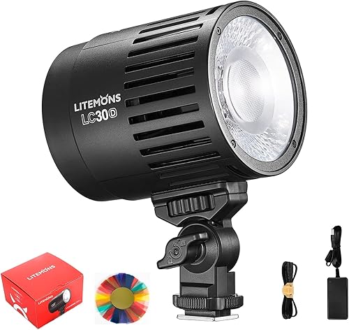 Godox LC30D Litemons - Luz LED de mesa, 33 W, 5600 K, CRI 95+TLCl 96+, luz de video de luz diurna, 8 efectos de iluminación preestablecidos