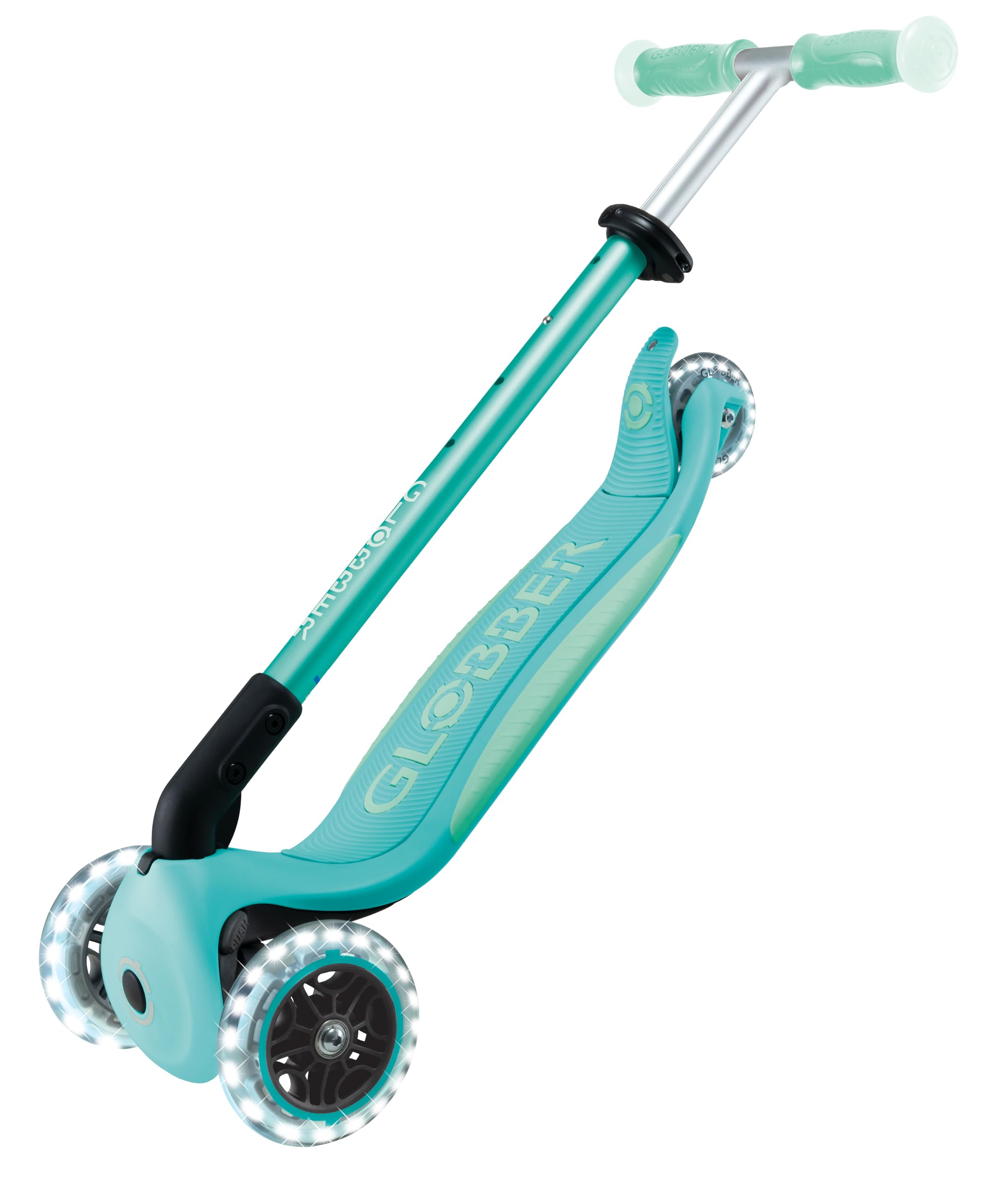 Globber Trottinette Elite Lights 3 Roues – Guidon Réglable, Roues Lumineuses, Pliable, Pour Enfants De 3 à 9 Ans
