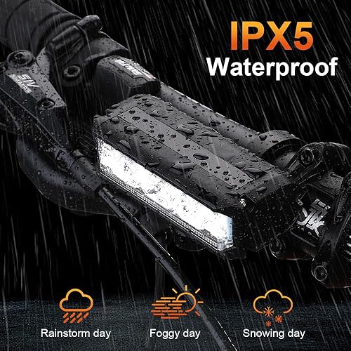 Miniatura 7 de WSDCAM Juego de luces para bicicleta con alarma de bocina de bicicleta, luz trasera de bicicleta con control remoto con señales de giro y luz de