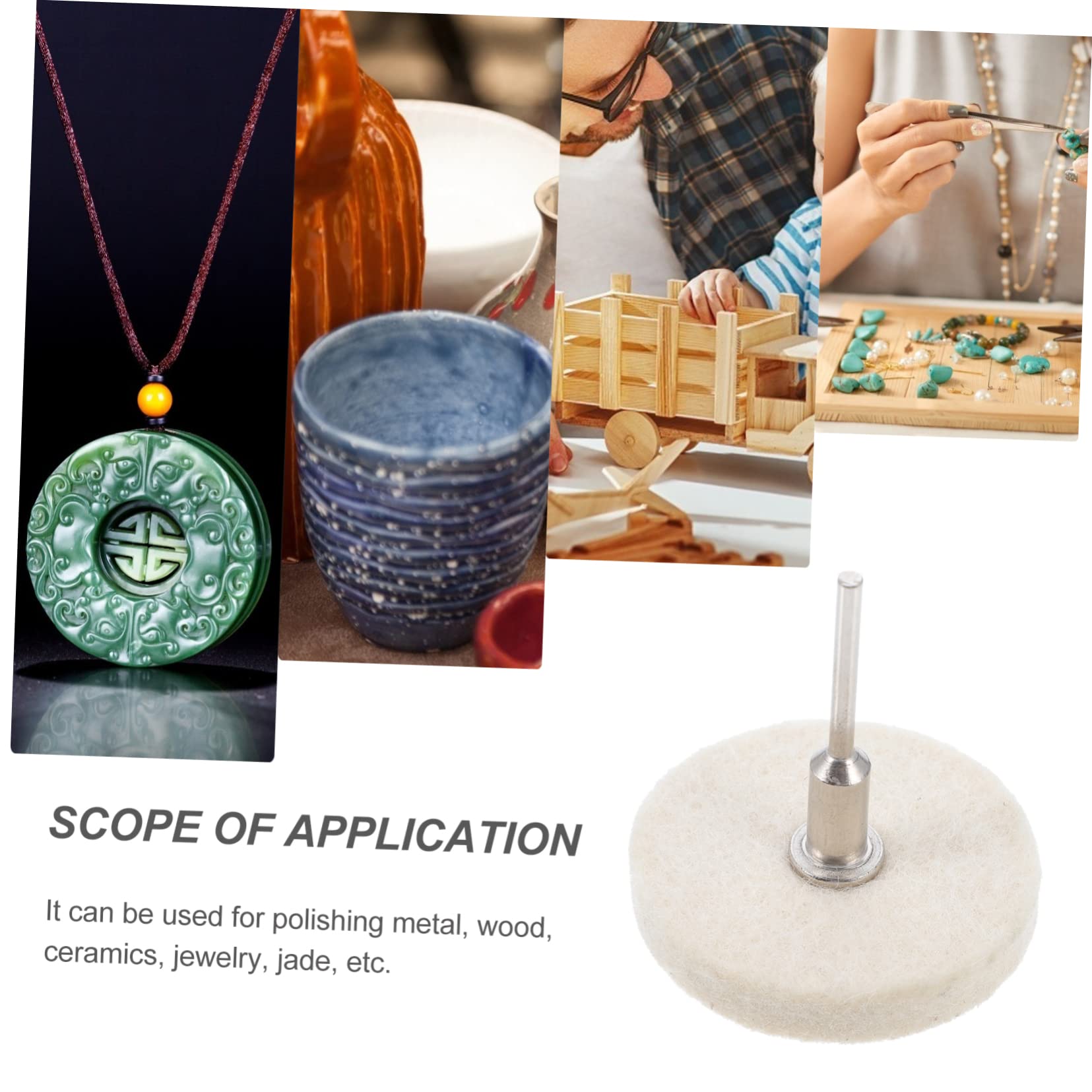 Cabilock 4Pcs Wool Polishing Heads Grinding Tools for Non Products Lightweight Buffing Supplies for and Storage