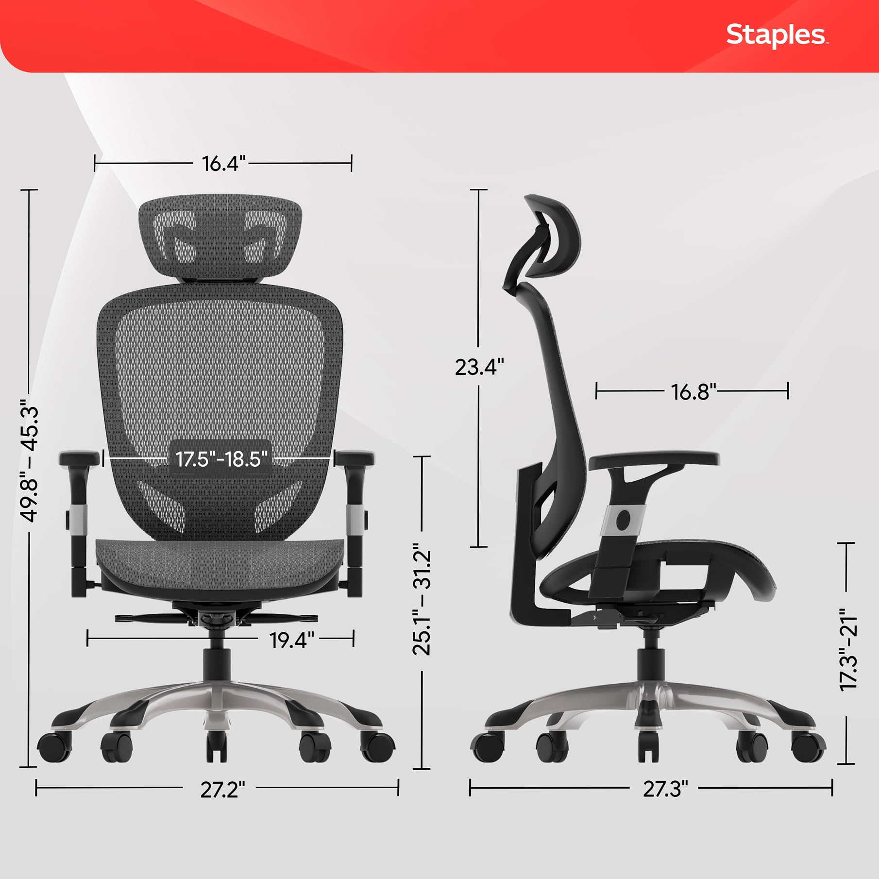 Amazon.co.jp: 【STAPLES】エルゴノミック タスクチェア メッシュ 人間