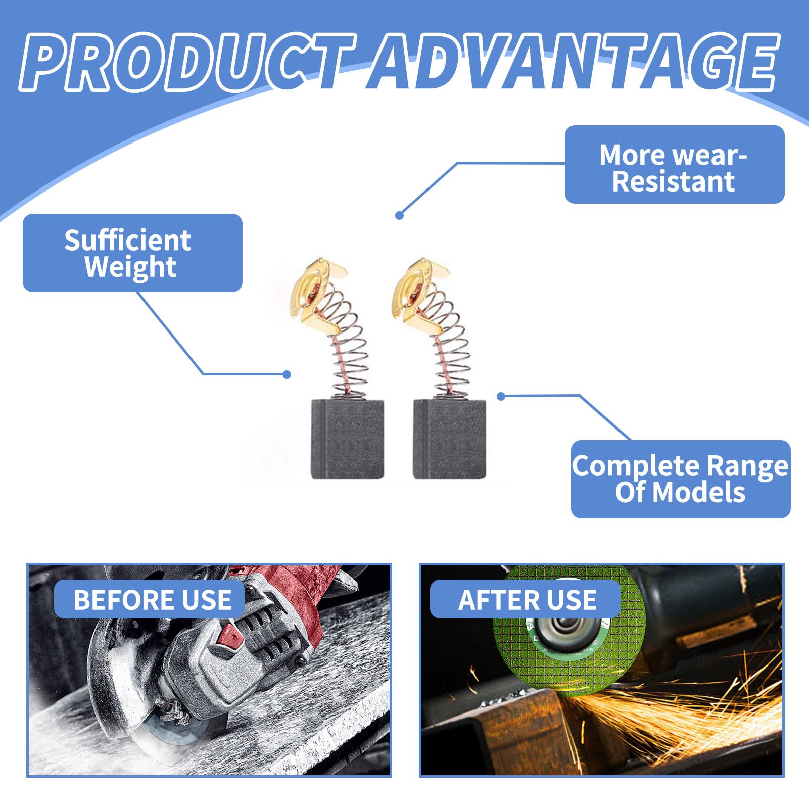 2 Spazzole Di Carbone Di Ricambio Per Motori Elettrici Motore Elettrico Smerigliatrice Angolare Parte Accessori Per Utensili Elettrici 20x6x5mm - Foto 10
