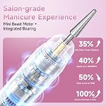 Perceuse à ongles électriques sans fil 35000 RPM, Kit de fichiers de ongles professionnels avec LCD Affichage, 12 Bits & 36 Bandes de ponçage, Kit de pédicure de manucure rechargeable pour ongles de gel acrylique, Salon & Utilisation à la maison(Rose Gold)