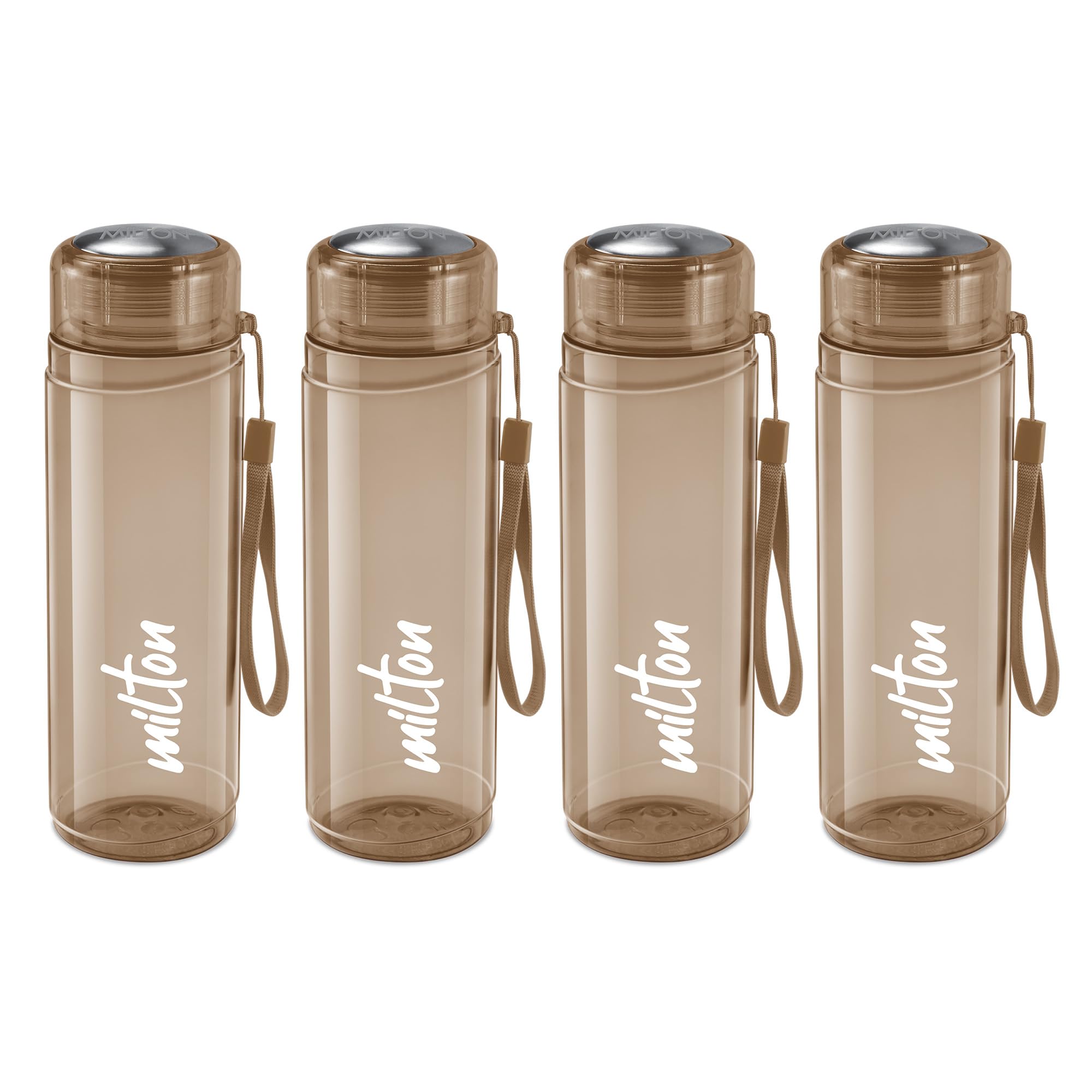 Milton Hector 1000 Pet Water Bottle, Set of 4, 1 Litre Each, Brown