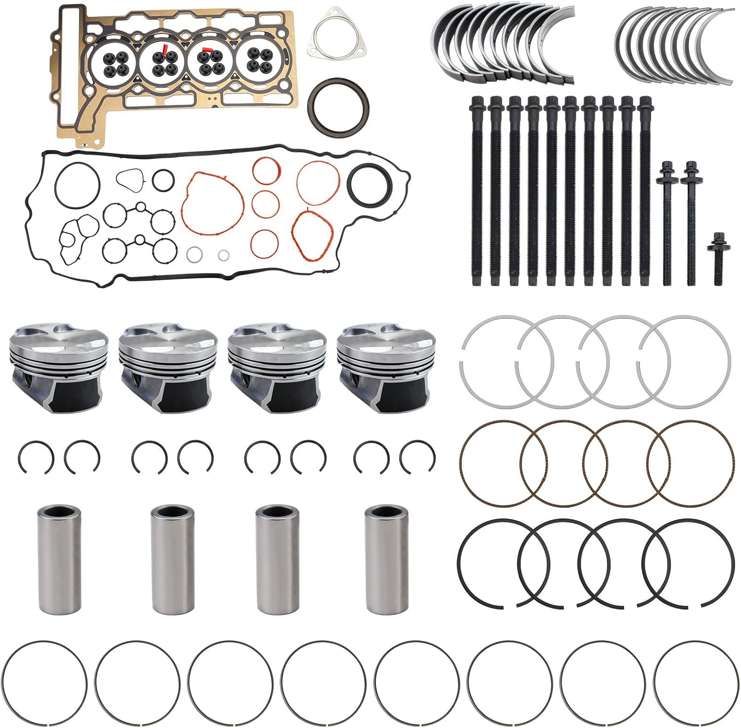 Engine Rebuild Piston Kit For 2007-2016 Mini Cooper Clubman R55 R56 N12 N16 1.6L Replace 20606049609 HS26453PT 11257566477