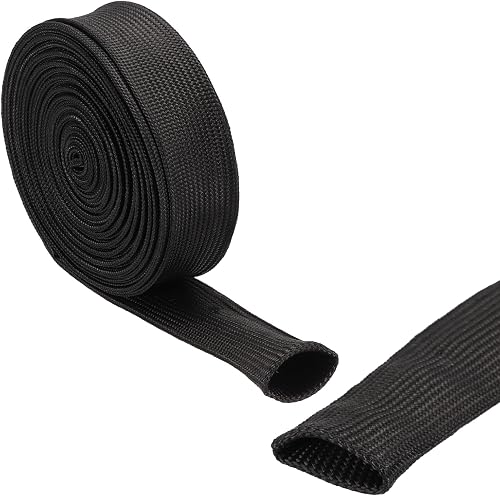 uxcell Insulation Cable Protector,20mm/0.79 Inch-5m/16 Feet High Temp Fiberglass Sleeve Black