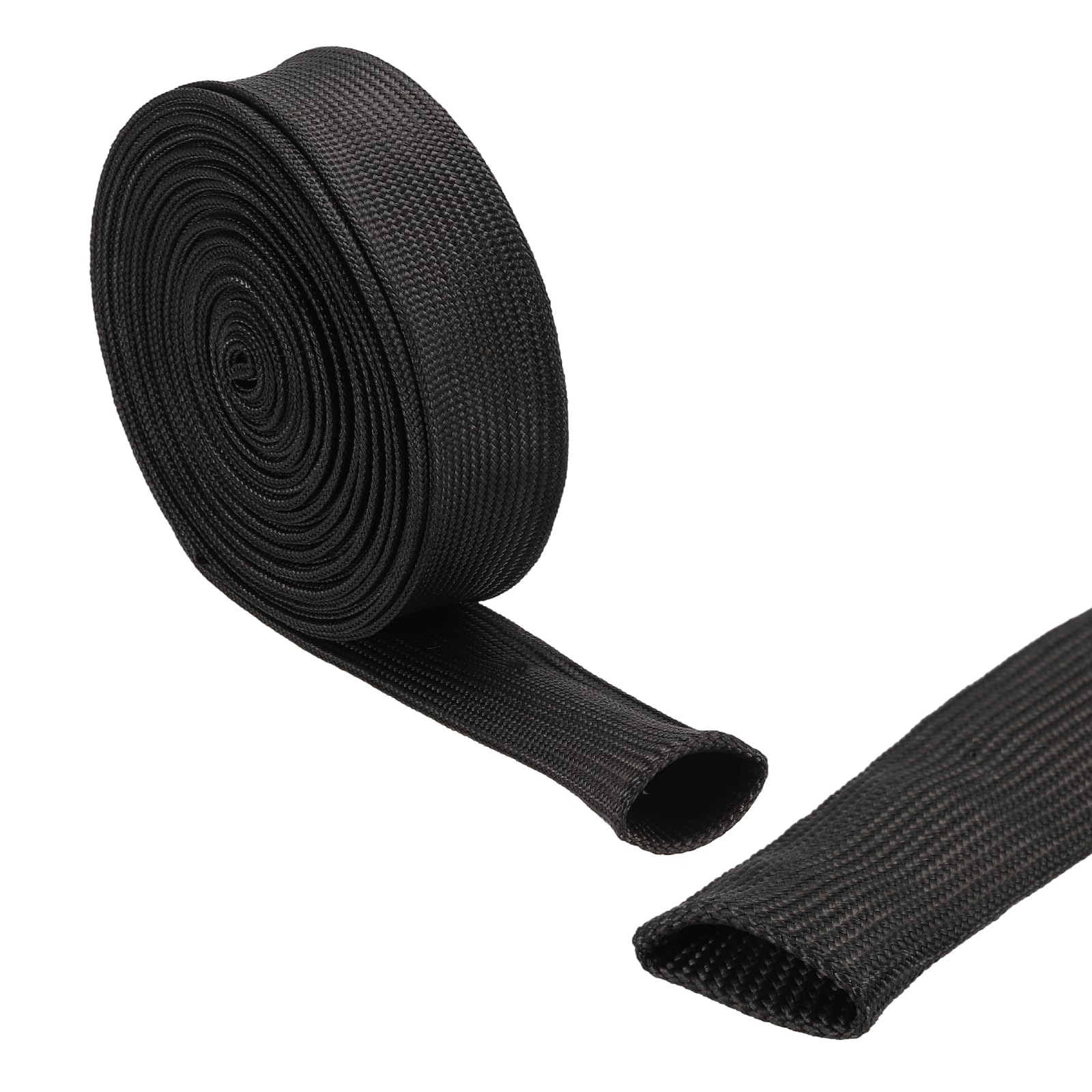 sourcing map Insulation Cable Protector,20mm/0.79 Inch-5m/16 Feet High TEMP Fiberglass Sleeve Black โ image 1