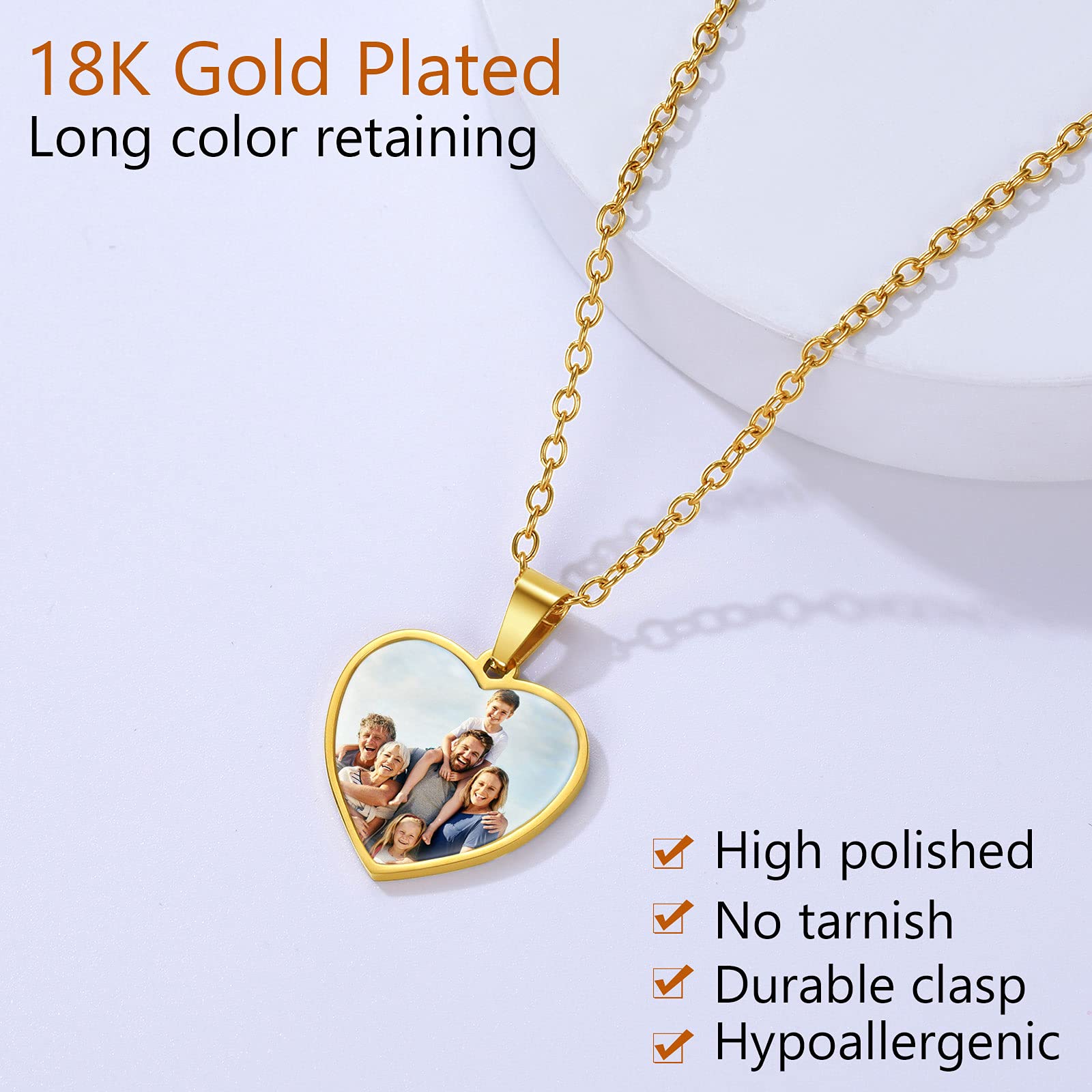 FindChic Colgante Foto Personalizada Placa Collar de Acero Inoxidable Cadena 50cm/55cm Joyería Personalizada Grabada