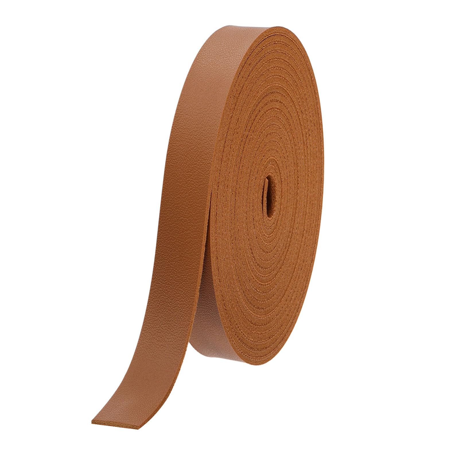 sourcing map Faux Leather Straps, 1/2 Inch Wide 70.9 Inch Long PU Leather Strips Flat Cord for Clothing Bag Belt Making DIY Craft Projects (1.4mm Thick, Brown)