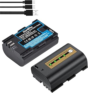 DuraPro 2X 2800mAh USB Output LP-E6 LP-E6N Battery with LED Power Indicator for Canon EOS 5D Mark II/III,5DS,5DS R,6D,7D,60D,60Da,70D,80D,XC10,XC15,Blackmagic 4K/6K Cameras