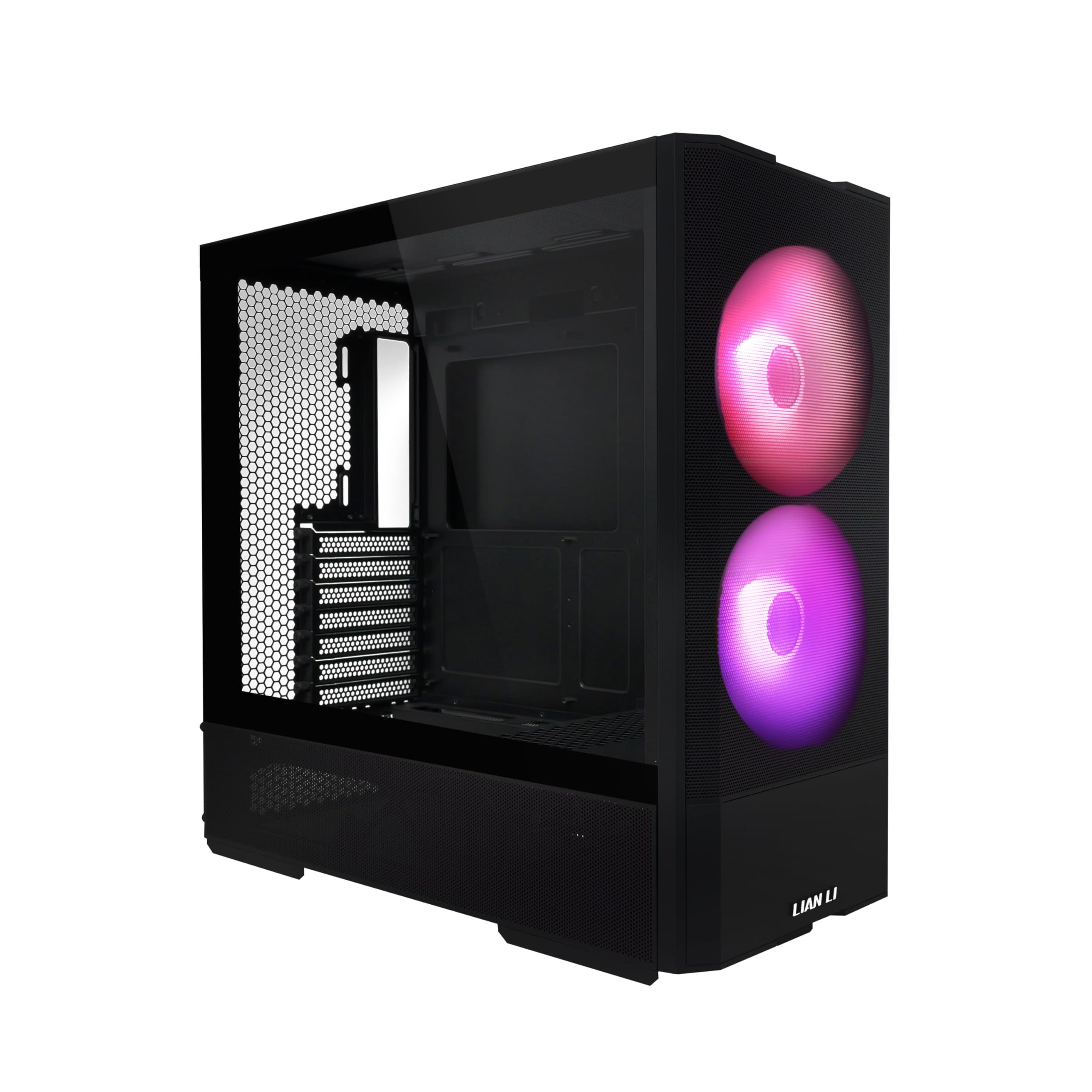 LANCOOL 207 Compact ATX RGB Gaming Computer Case, Airflow Optimized Mesh Panels Tower Chassis w/ 2x140mm ARGB,2x120mm PWM Fans Pre-Installed, USB Type-C Port, Tempered Glass Side Panel (Black)