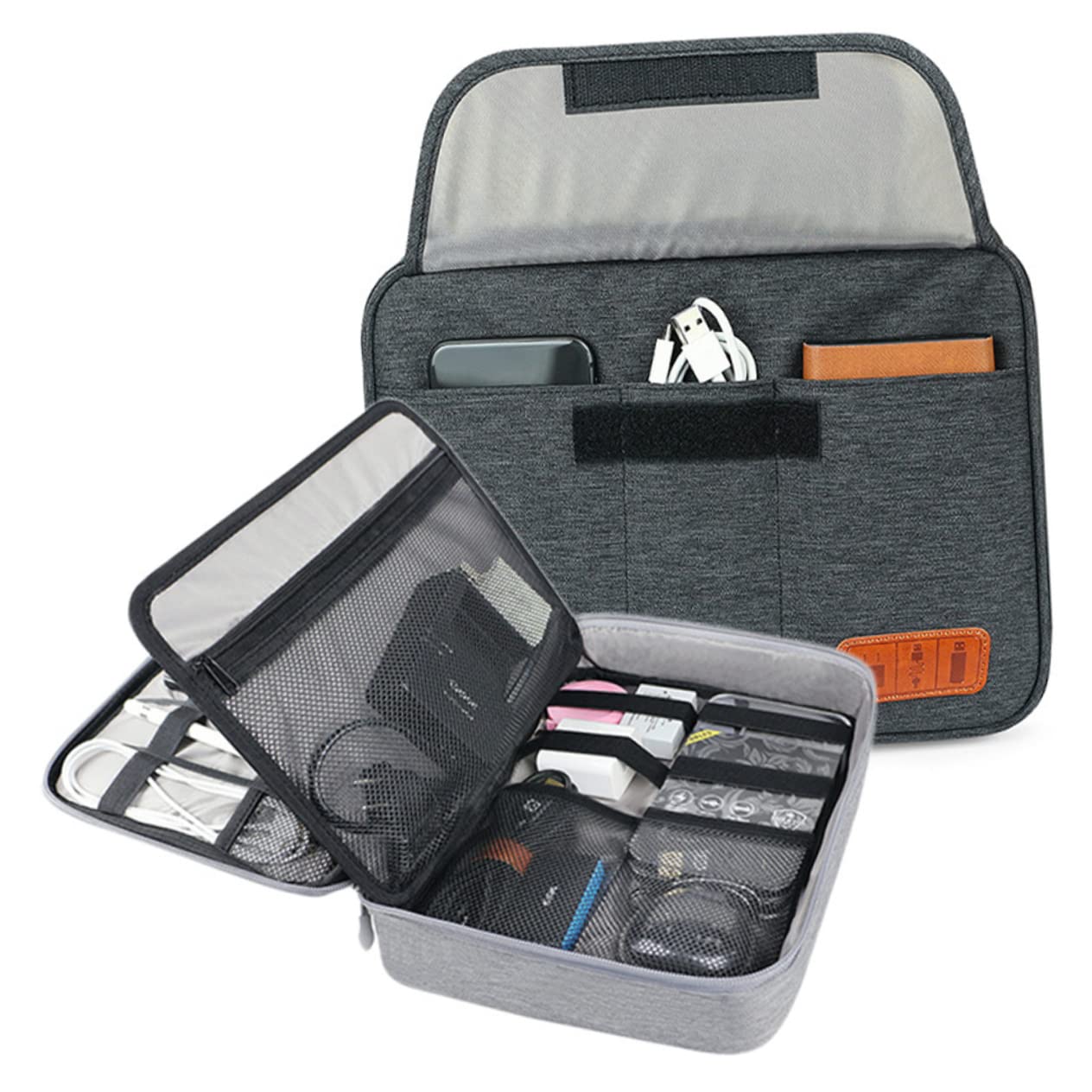 Lurrose Organizer per Cavi da Viaggio Strati Custodia per Dispositivi Elettronici Design Maniglia Adatta per Contenere Telefoni Tablet da Alimentatori e Accessori Vari