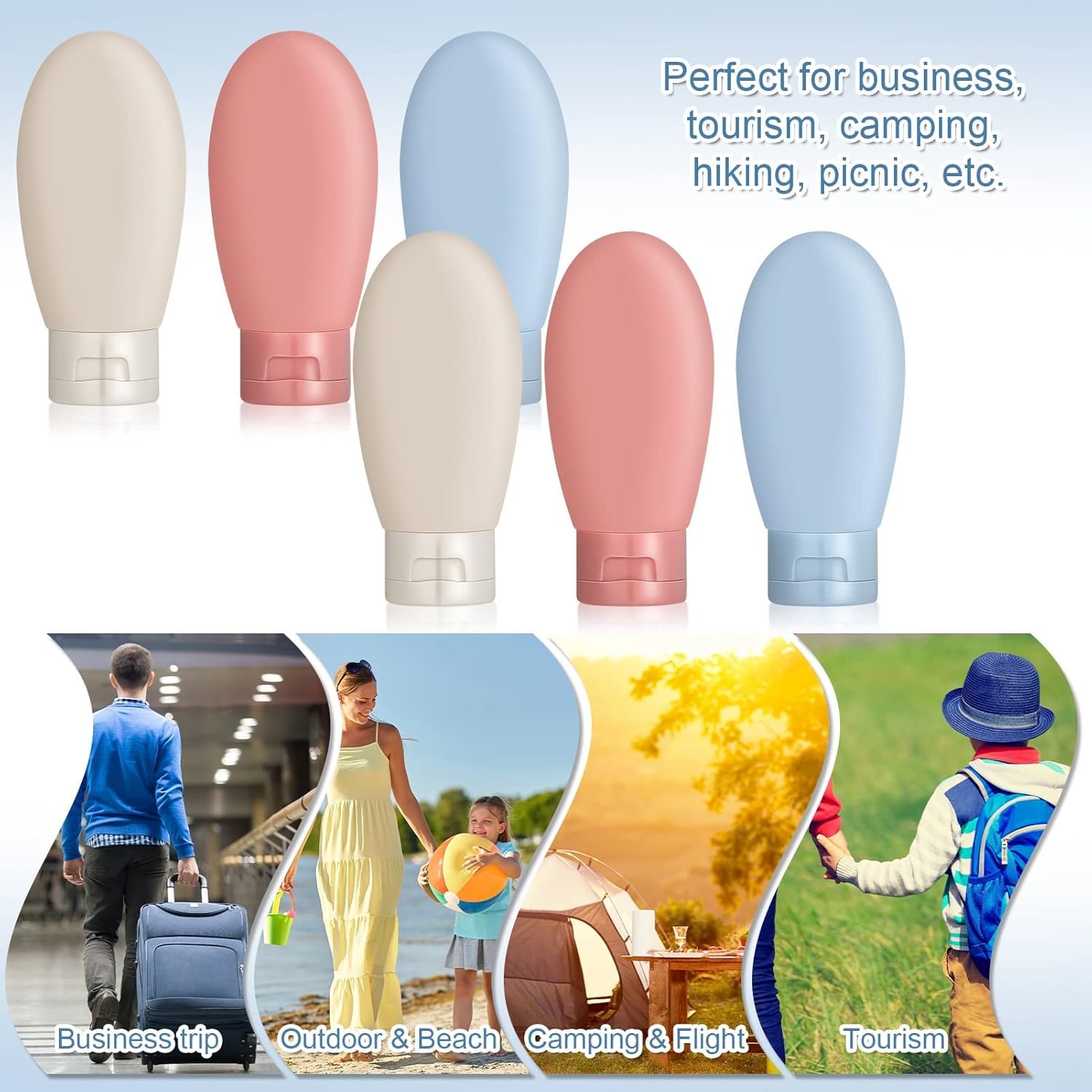PiyuBind 60 ml Travel Bottles Set Leak-Proof | Refillable Toiletry Containers for Shampoo, Lotion & Sanitizer | Portable Travel Size Bottles for Men & Women (60ml 6 Bottle) 4