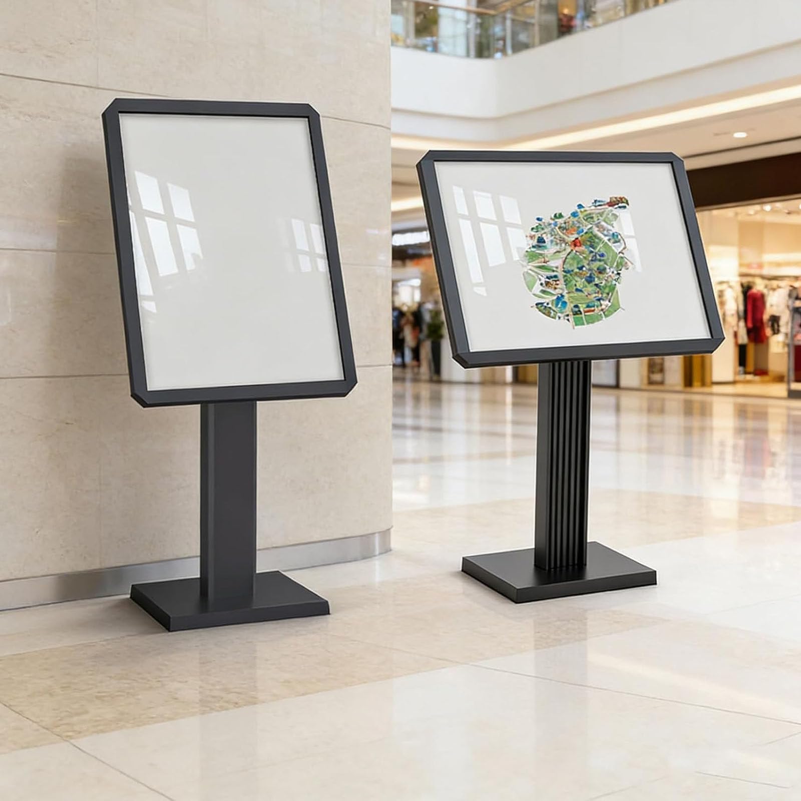Soporte Ajustable para Carteles publicitarios, Soporte de Suelo para exhibición de Carteles, Soportes para Carteles con Marco de Aluminio para Interiores y Exteriores, Ideales para Bodas, CE