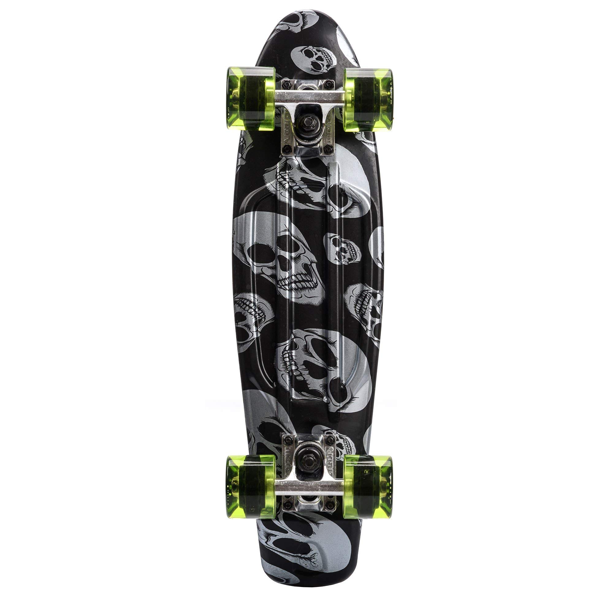 meteor Skateboard Kinder Mini Cruiser Kickboard mädchen Retro Jungen Mini Board Kinder Vintage miniboard, SKULLS