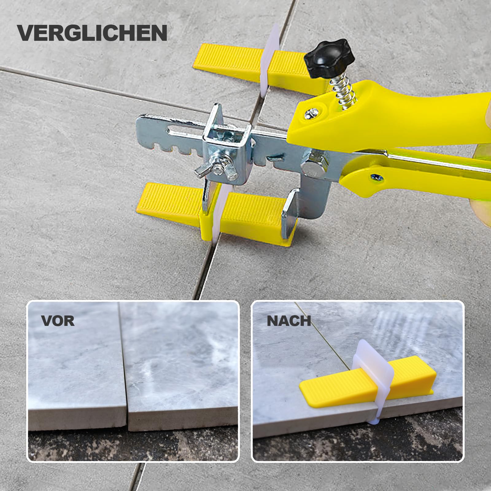 1.5mm Fliesen Nivelliersystem 2500 Stück Fliesenleger Werkzeug Fliesen Zubehör Fliesenverlegehilfe Zuglaschen für Fliesen Abstandshalter Fliesen Werkzeug für die Steinverlegung