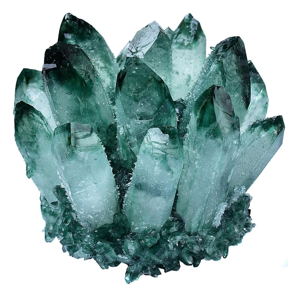 ITCLEYMDZV Green Fluorite Crystal Cluster Geode Druzy Crystals Rough Stones for Tumbling, Cabbing, Fountain, Decoration, Polishing, Wrapping,600g