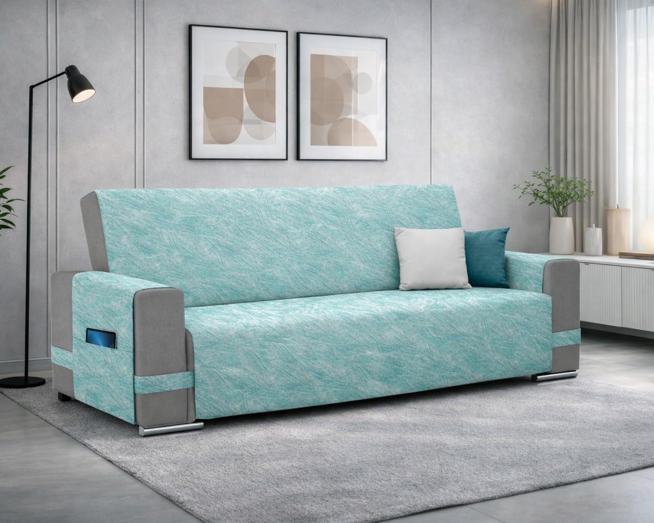 HomeLife - Copripoltrona a Motivo Floreale Alta qualità Made in Italy - Elegante Salvapoltrona