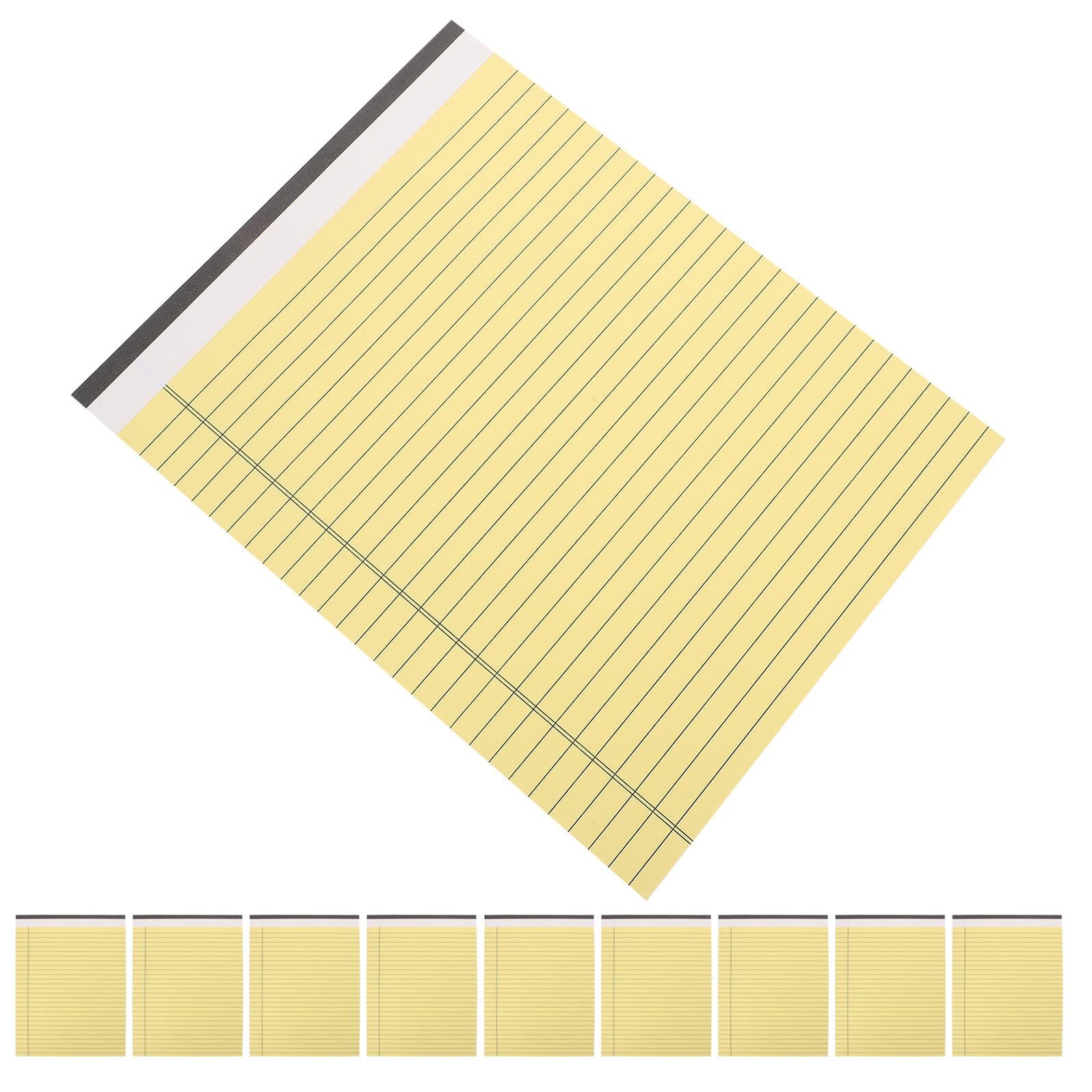 DOITOOL Blocco Note Legale e Ampia Area di Scrittura 10 Pezzi Carta Gialla Doppia Faccia 30 Pagine Spazio per Rilegatura per Appunti Ufficio Scuola