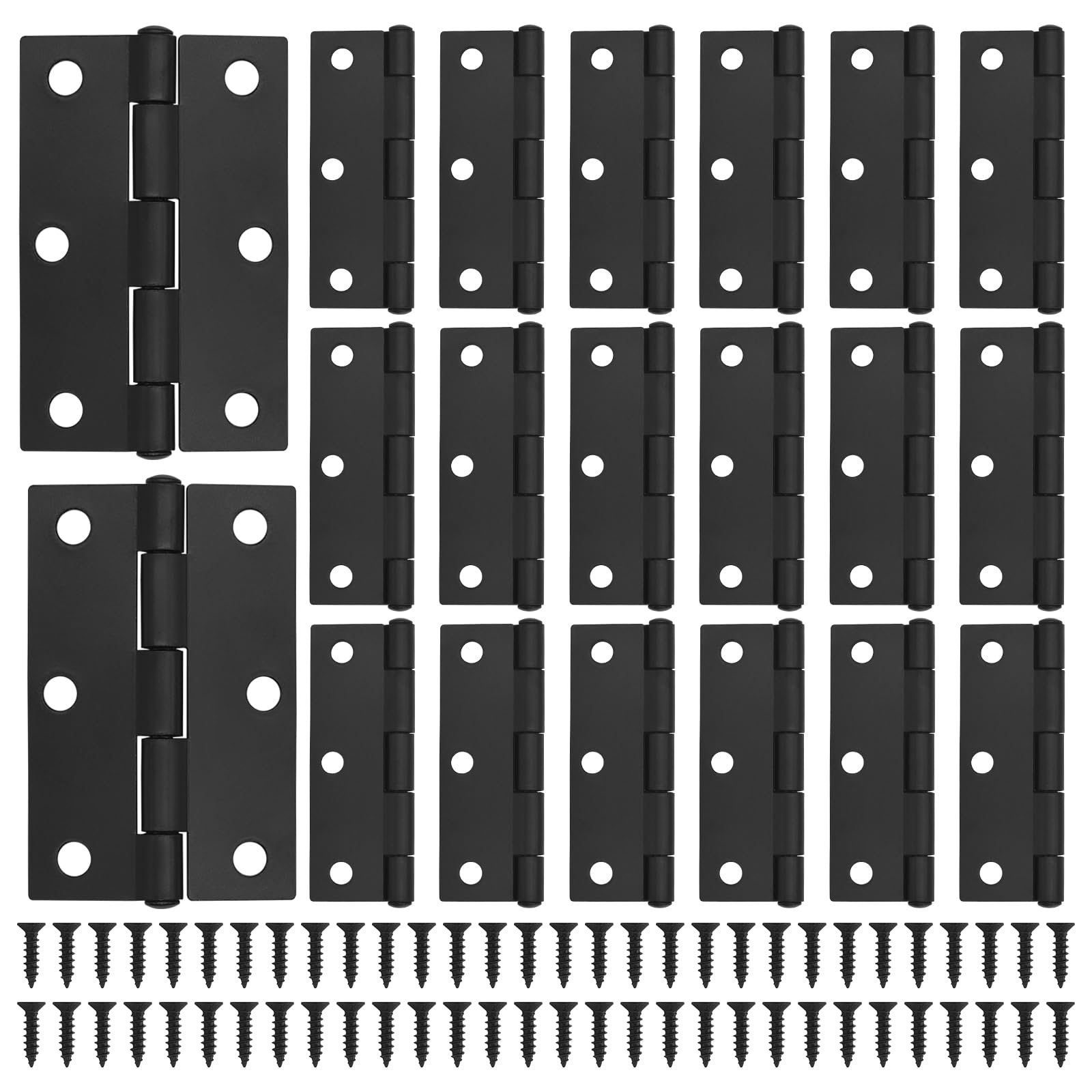 JJWNMLL Black Door Hinges 20 pcs