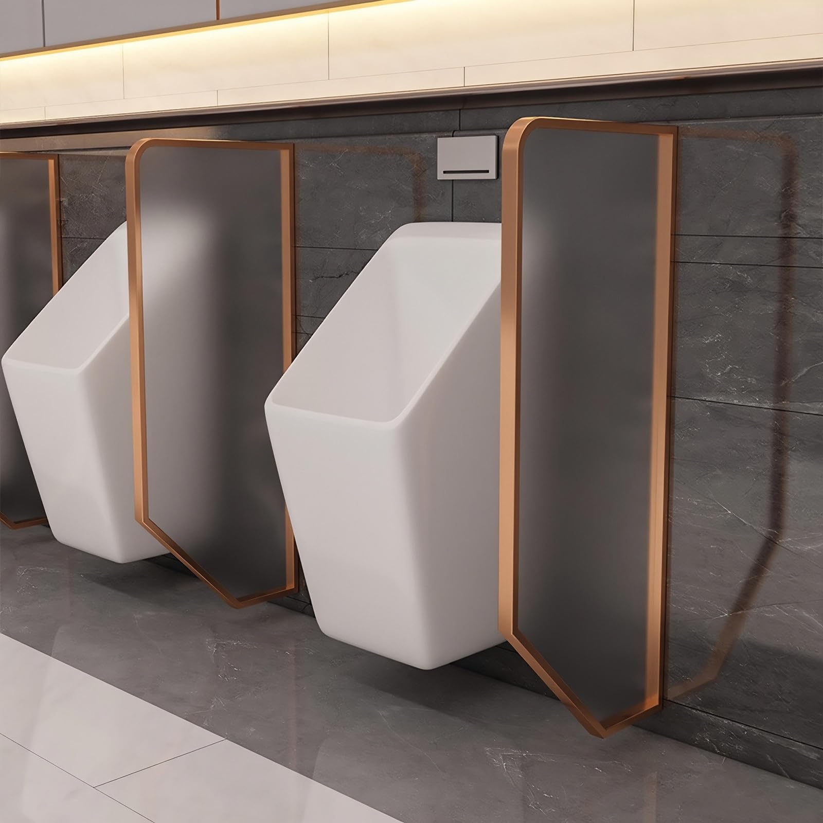 BKSXSOP WallMounted Men's Urinal with Privacy Baffle Tempered sfor Hotels Public Restrooms & Shopping Malls Sns for Enhanced Hygiene
