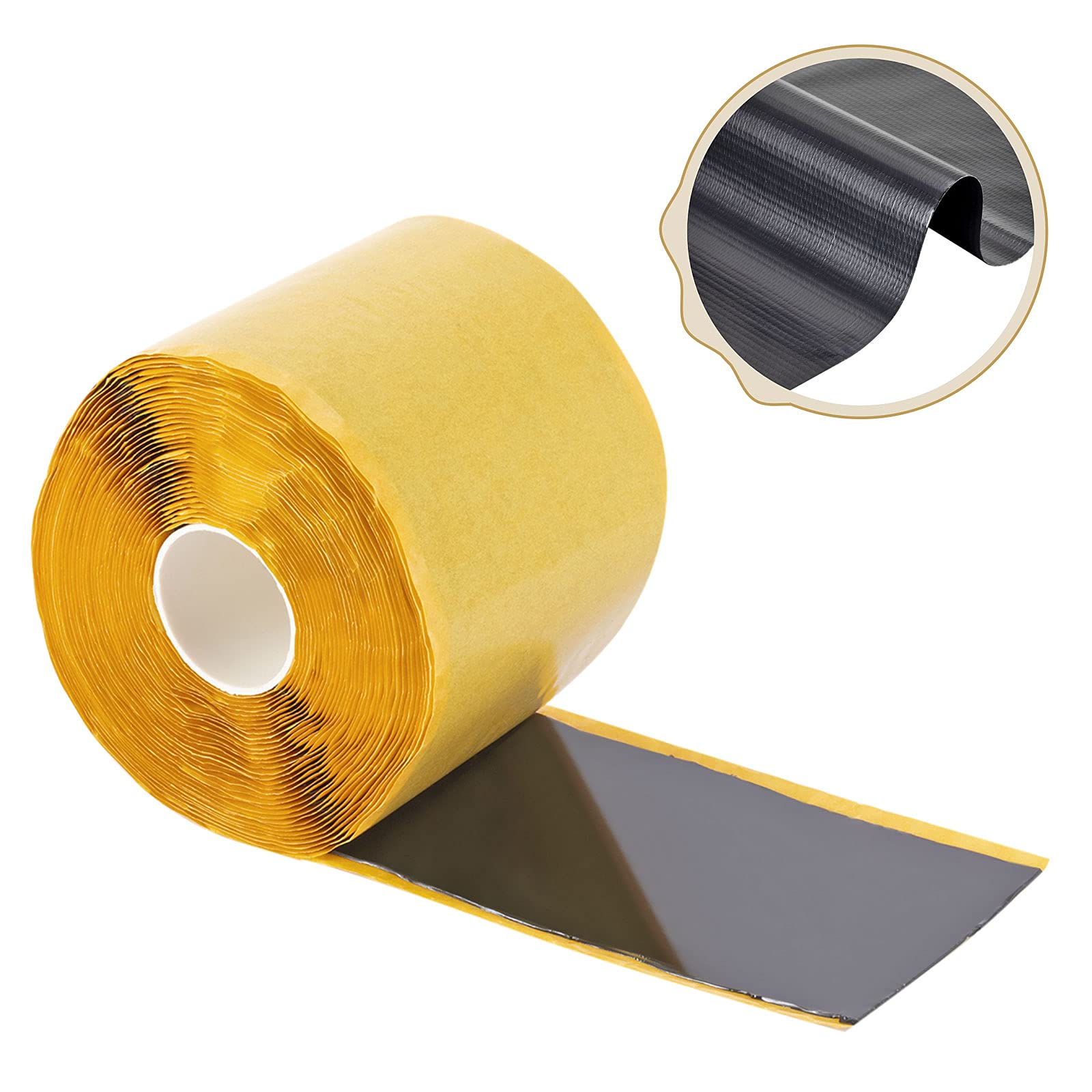 hygger Pond Liner Seam Tape, Self Adhesive Double Sided EPDM Liner Repair Tape, Cover Strip for Patch Holes and Cracks, Black (3" x 30')