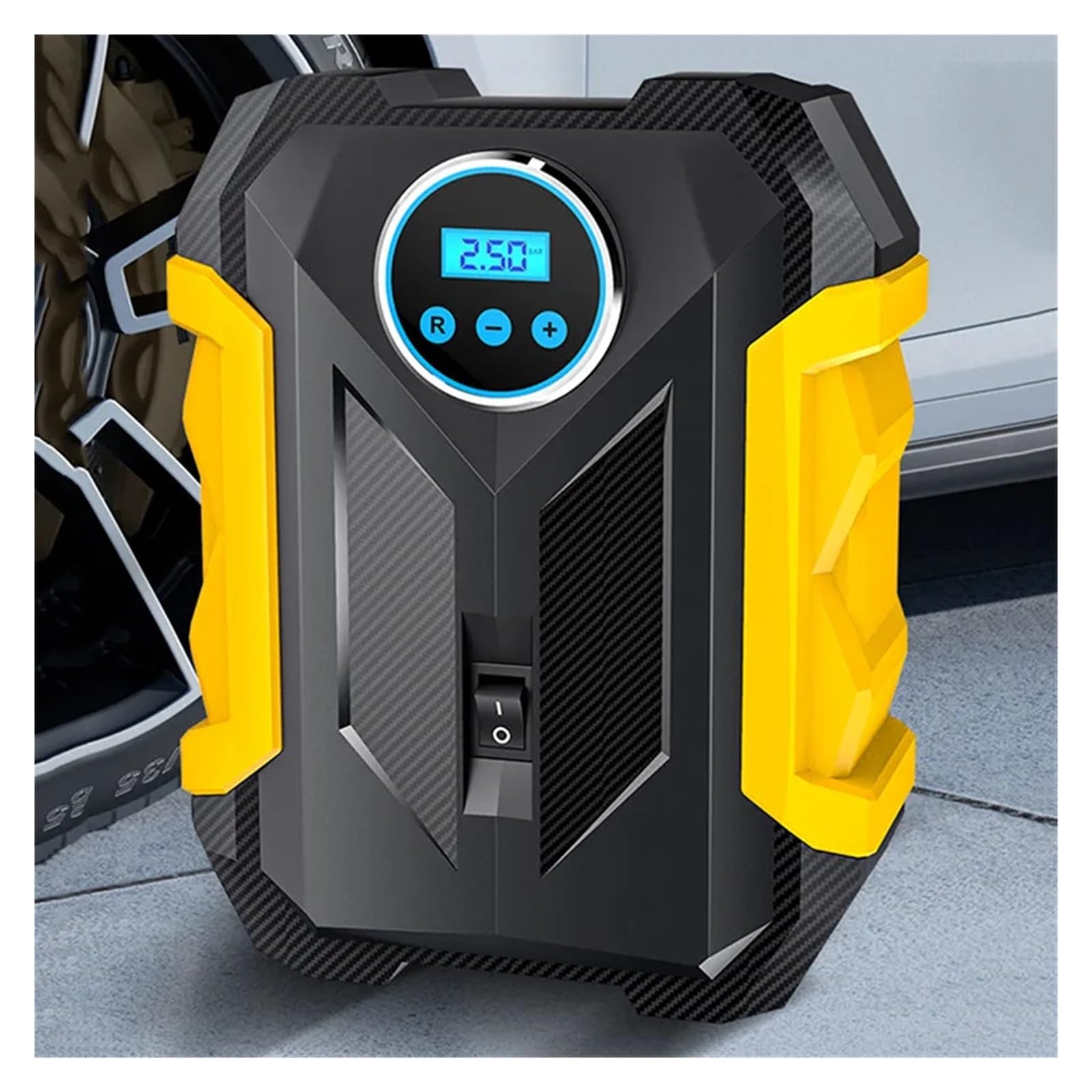 Inflador De Neumáticos Coche Bomba Aire Portátil 12V 150PSI Compresor Digital Llenado con Iluminación LED For Bicicletas Inflado Rápido Esfuerzo(Yellow)