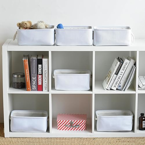 Miniatura 3 de TheWarmHome Cesta de almacenamiento vacía para regalos, 11.8 x 7.8 x 5.2 pulgadas, 1 paquete de cubos de almacenamiento de tela, organizadores de