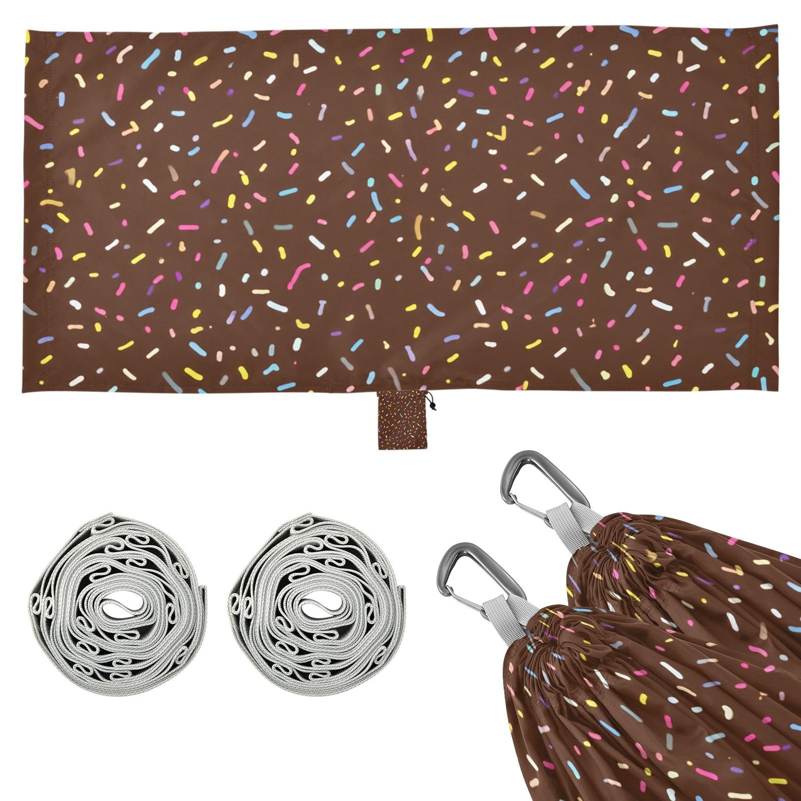 ATTX Graffiti Colorful Crumbs Camping Hammock - Lightweight & Portable Hammocks, Heavy Duty 330lbs Capacity for Indoor, Hiking, Backpacking, Travel, Backyard, Beach#167