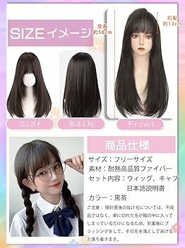 Amazon.co.jp: Villo ウィッグ ロング ストレート ウイッグ セミロング