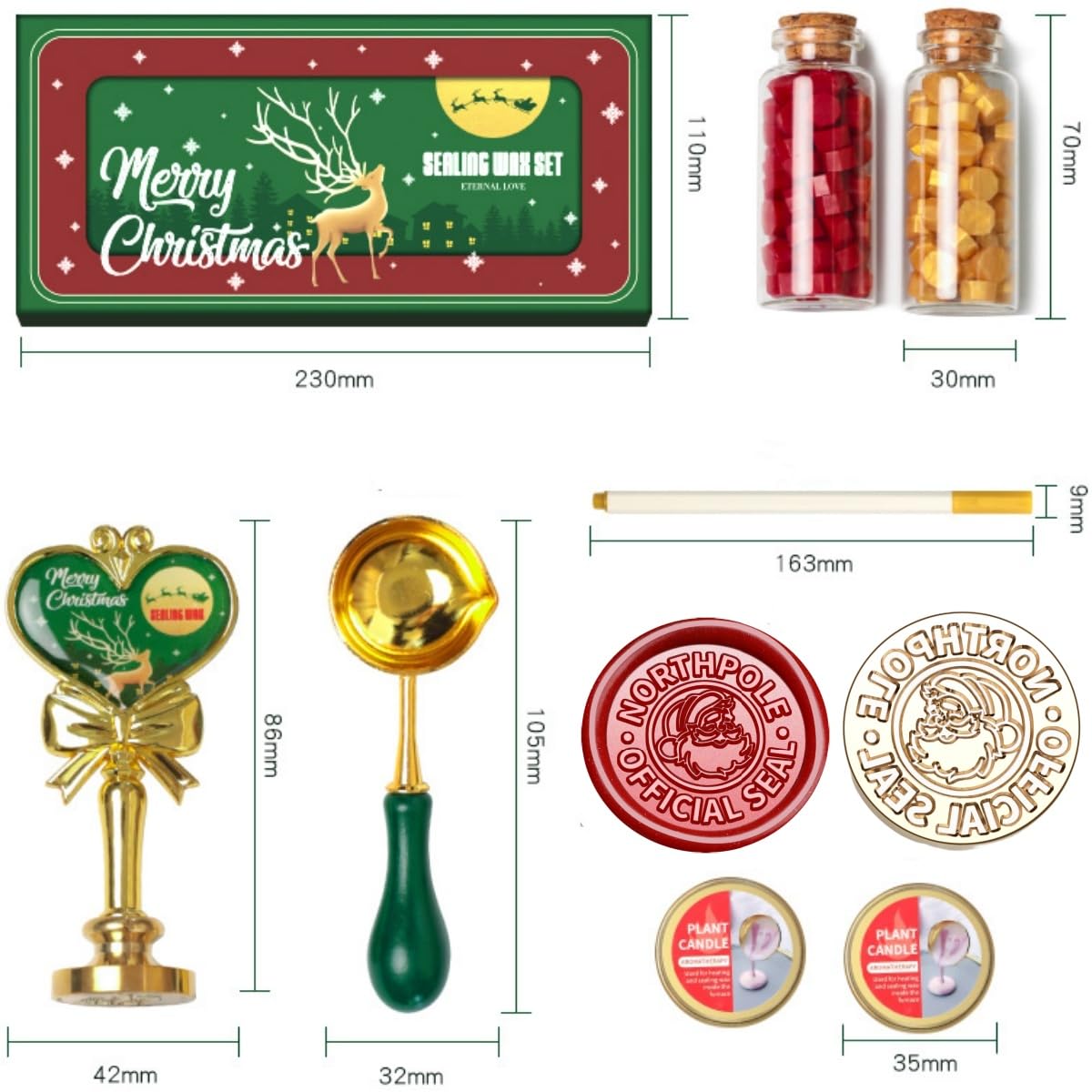 DesignerBox Kit De Cachet De Cire Pour Sceau De Cire Avec Cuill Re Pour Fondre Les B Tons De 706859