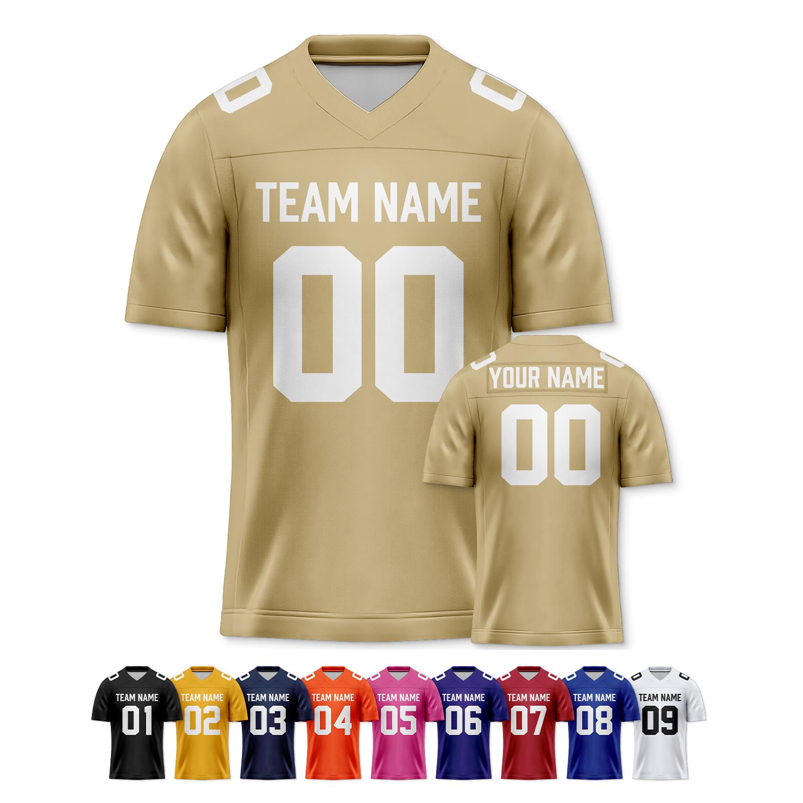 Custom Replica Football Jersey with Name Number Logo