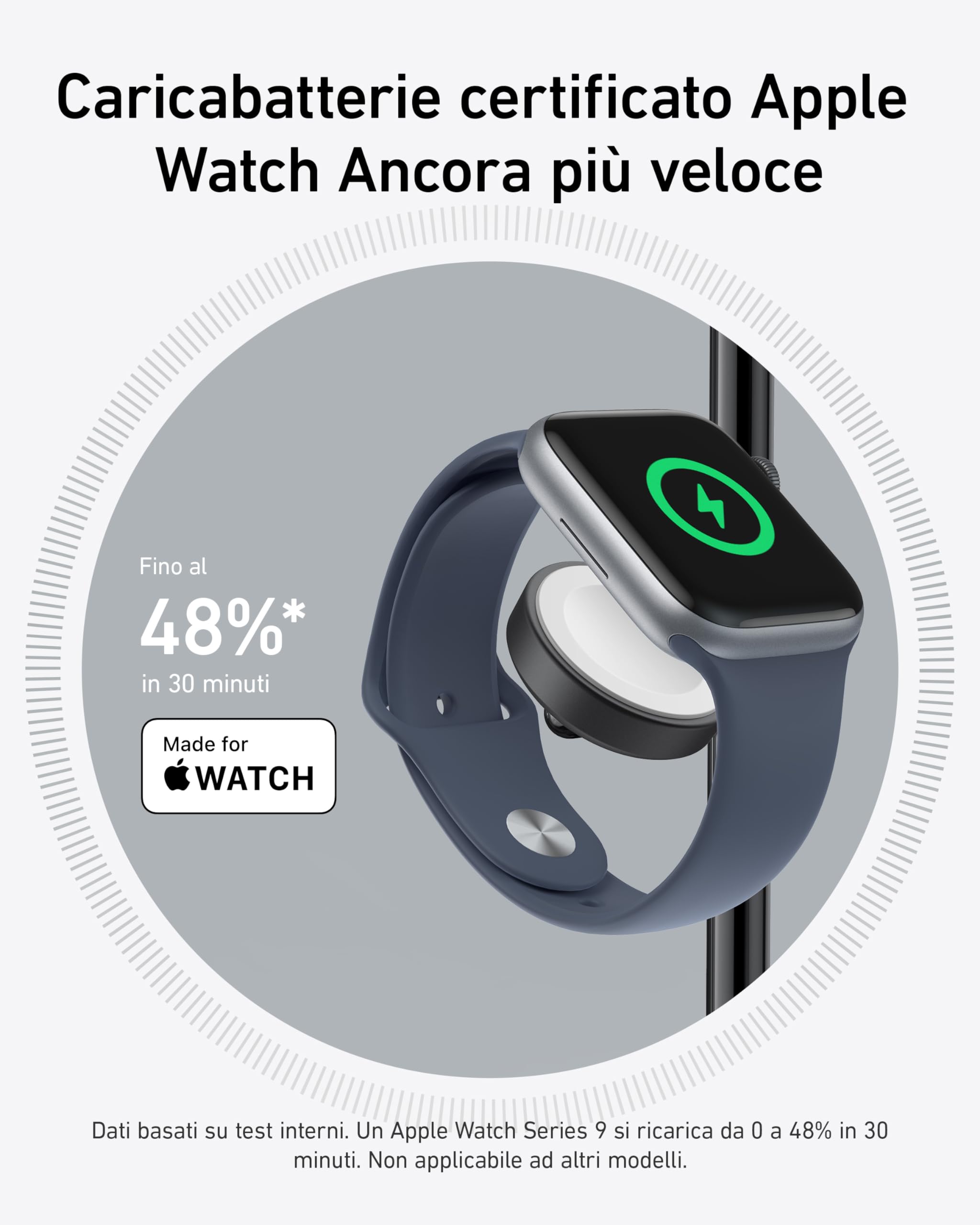 Anker Stazione di Ricarica Wireless 3 in 1, Certificata Qi2 15W Compatibile con MagSafe, Supporto per Serie iPhone 15, AirPods Pro, Apple Watch Ultra (Caricatore USB-C e Cavo Inclusi)